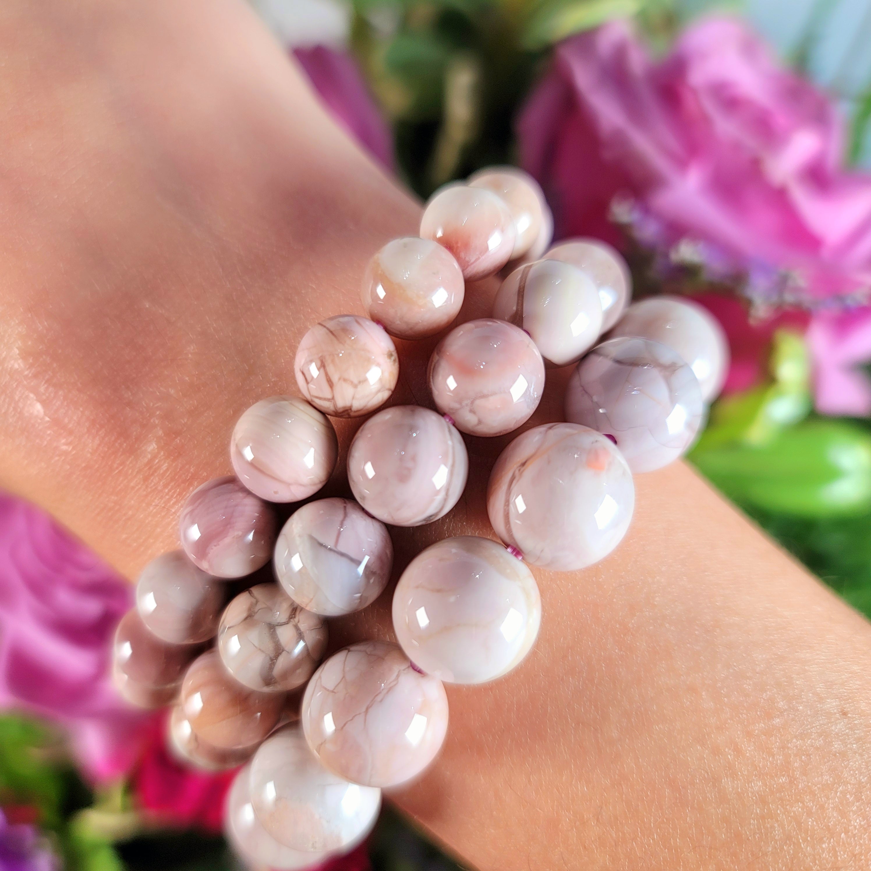 Alashan Agate Pastel Crackle Bracelet for Soothing your Heart