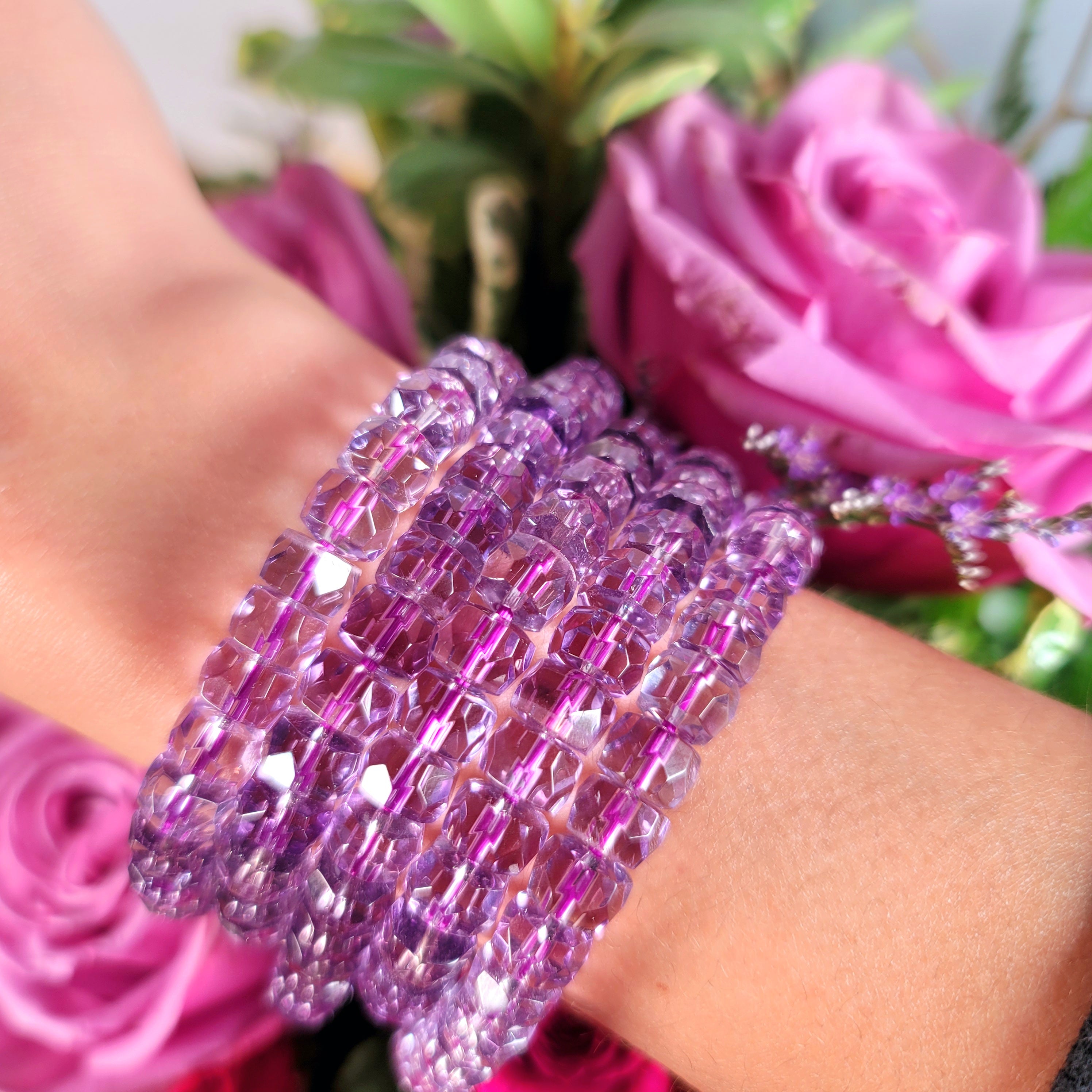 Bolivian Amethyst Faceted Bracelet for Intuition and Protection