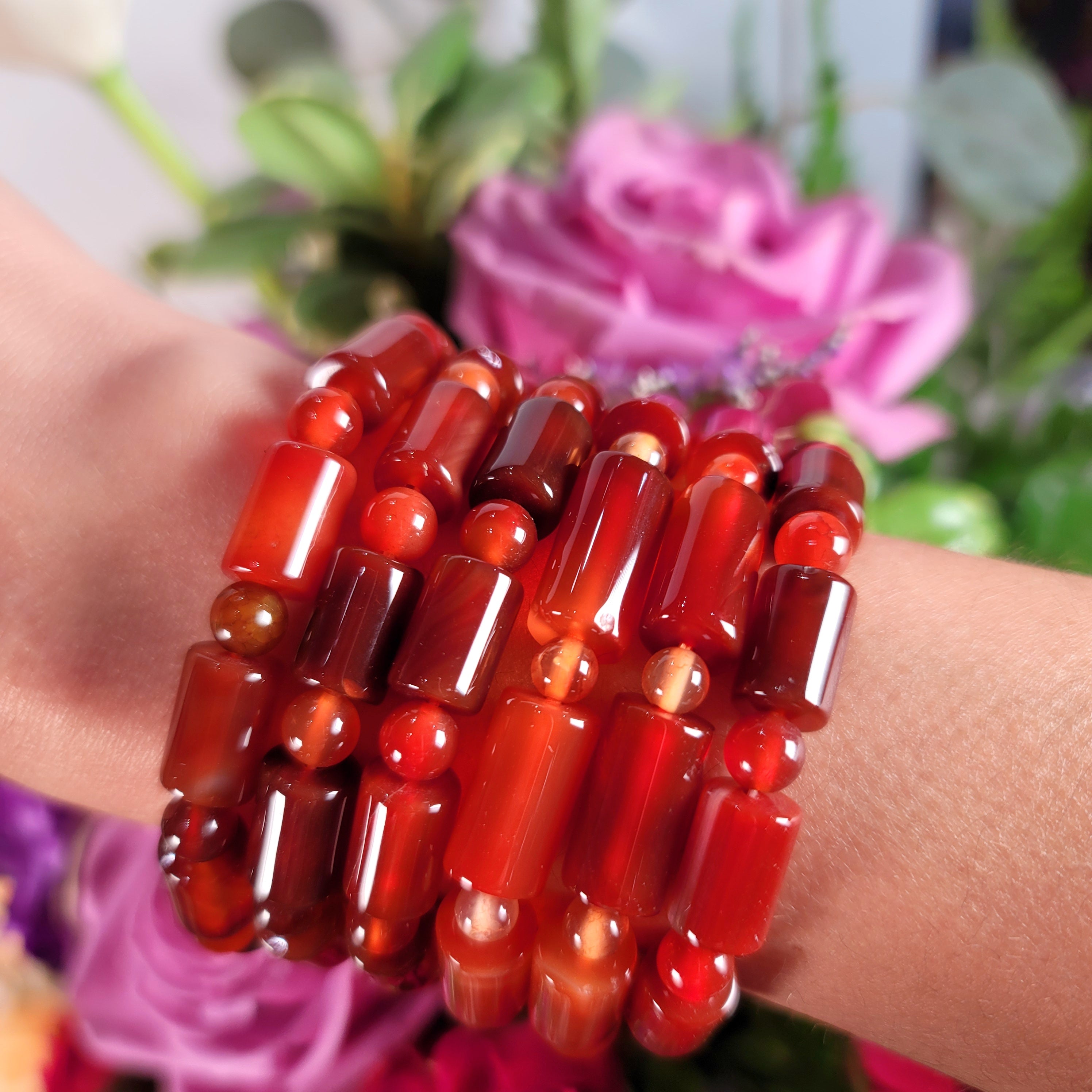 Carnelian Cylinder Bracelet for Embracing Your Inner Fire