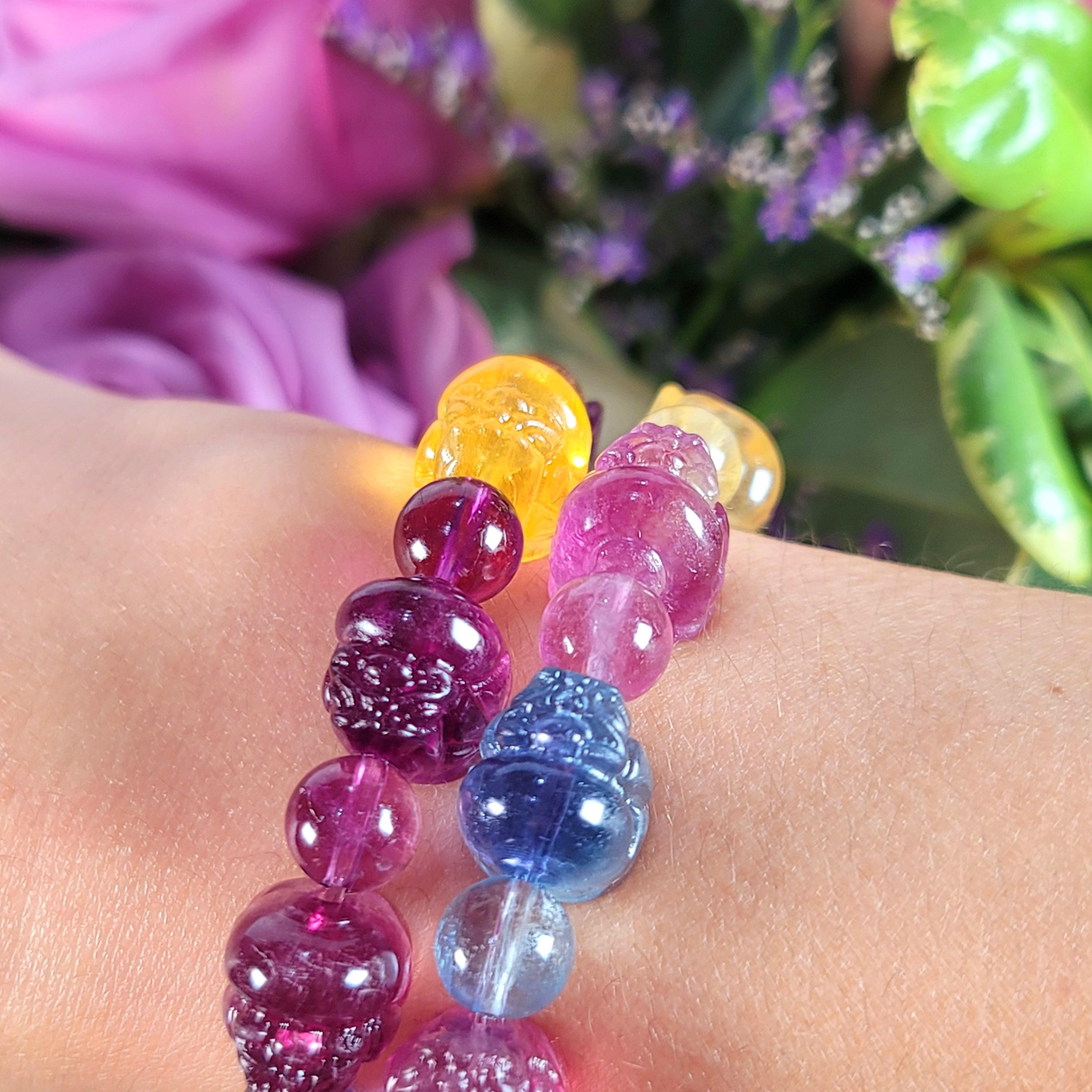 Fluorite Pixiu Bracelet for Protection and Luck and Enhancing Clarity of Thought