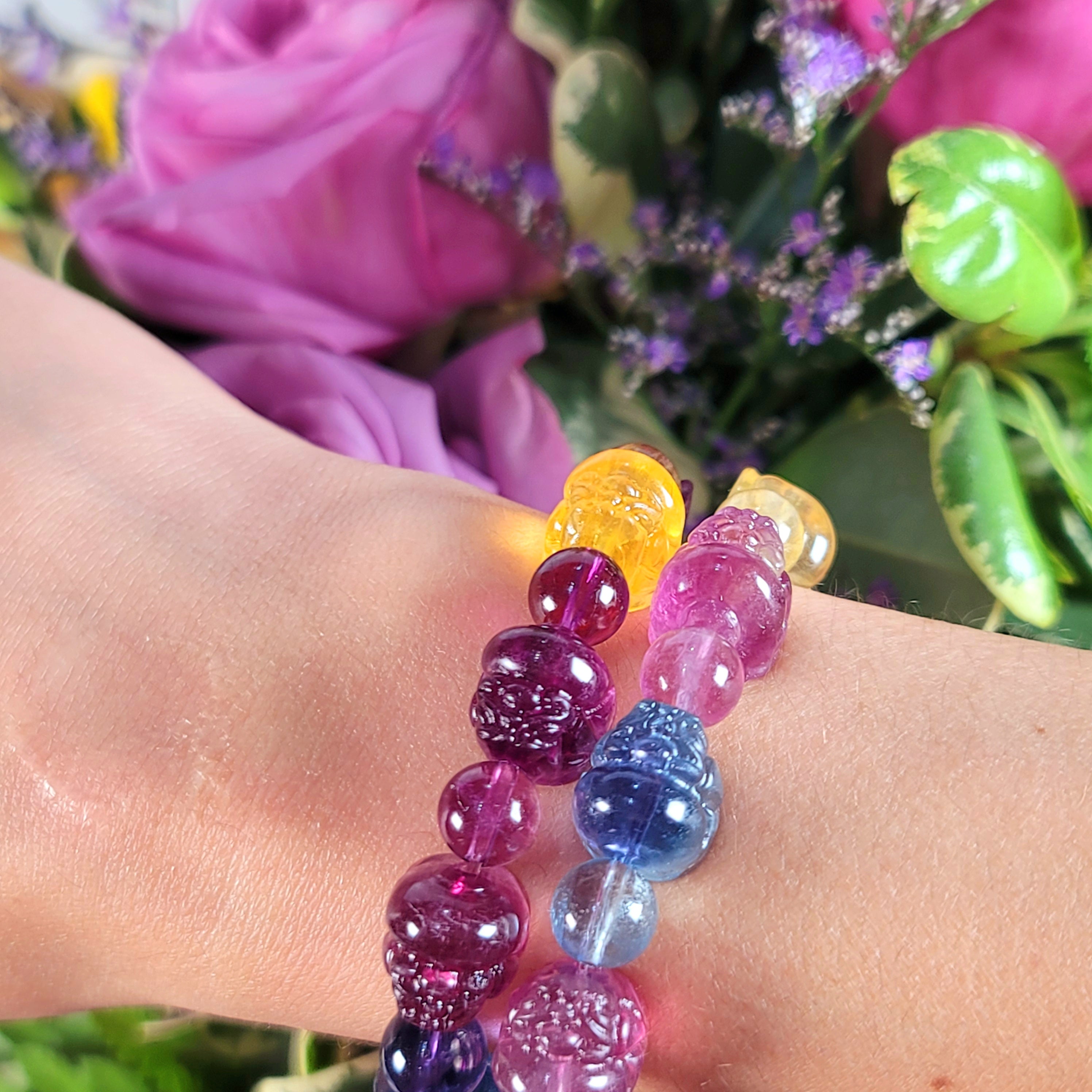 Fluorite Pixiu Bracelet for Protection and Luck and Enhancing Clarity of Thought