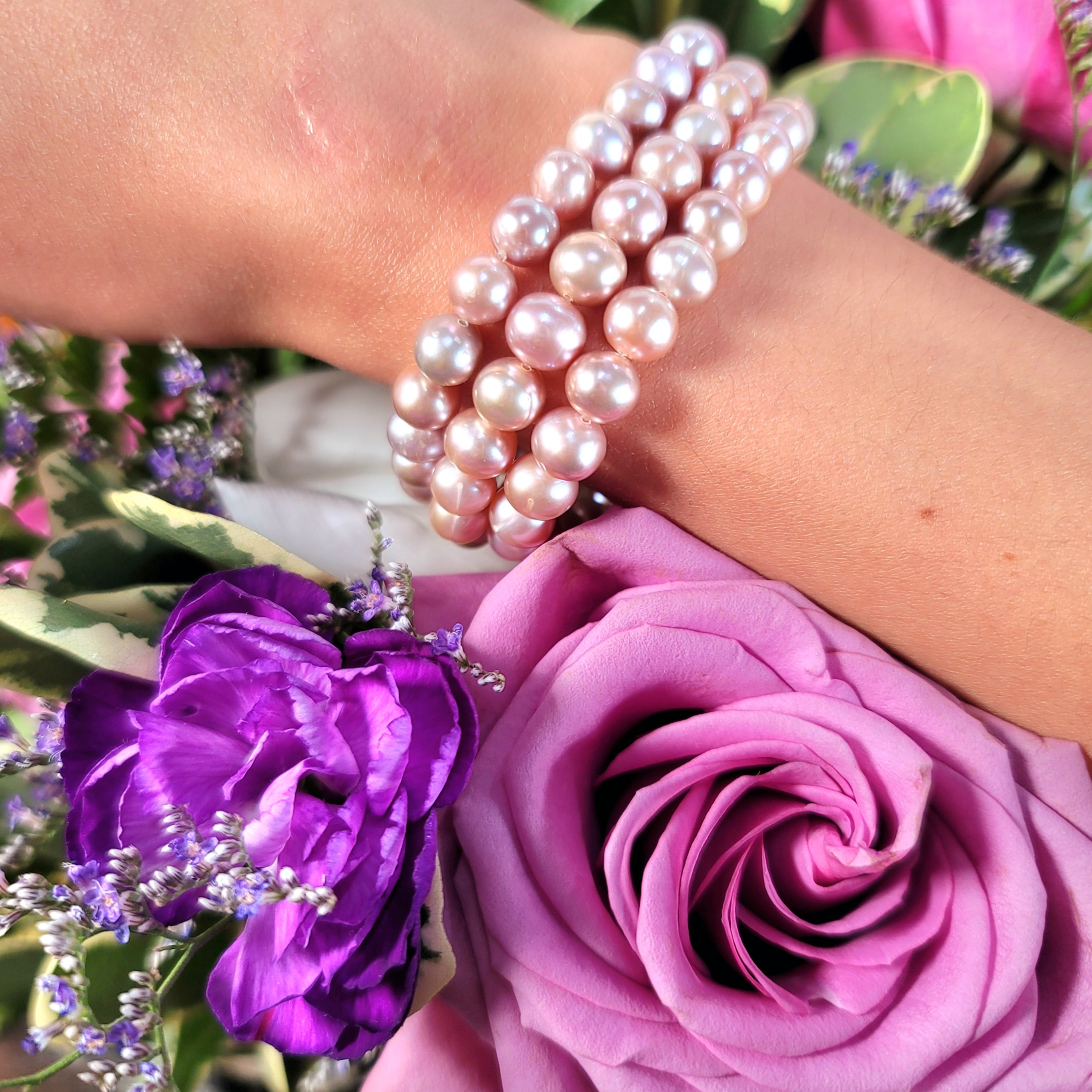 Lavender Pearl Bracelet for Abundance, Honesty and Wisdom
