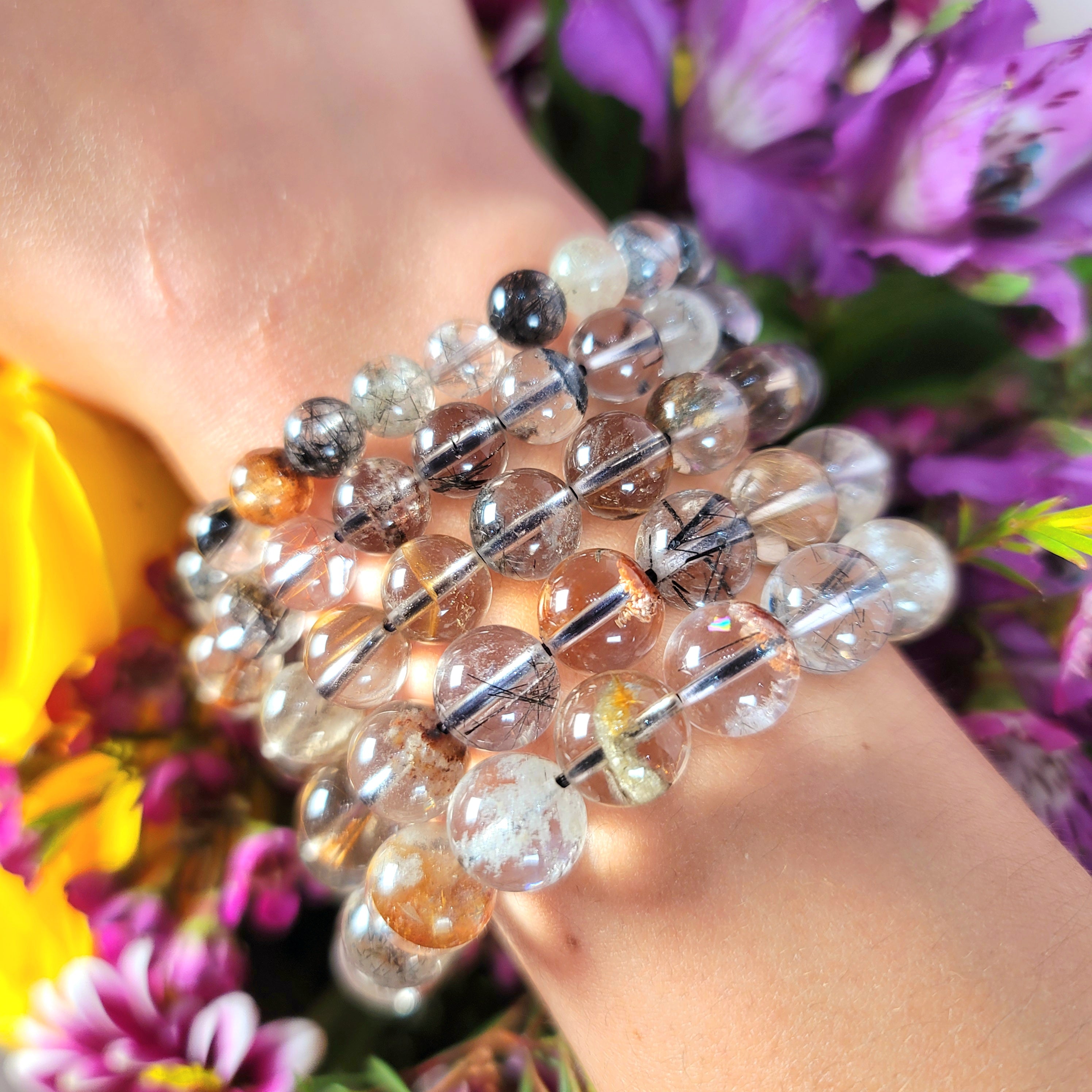 Garden Quartz with Rutile Bracelet (High Quality) for Insight, Meditation & Shamanic Journey