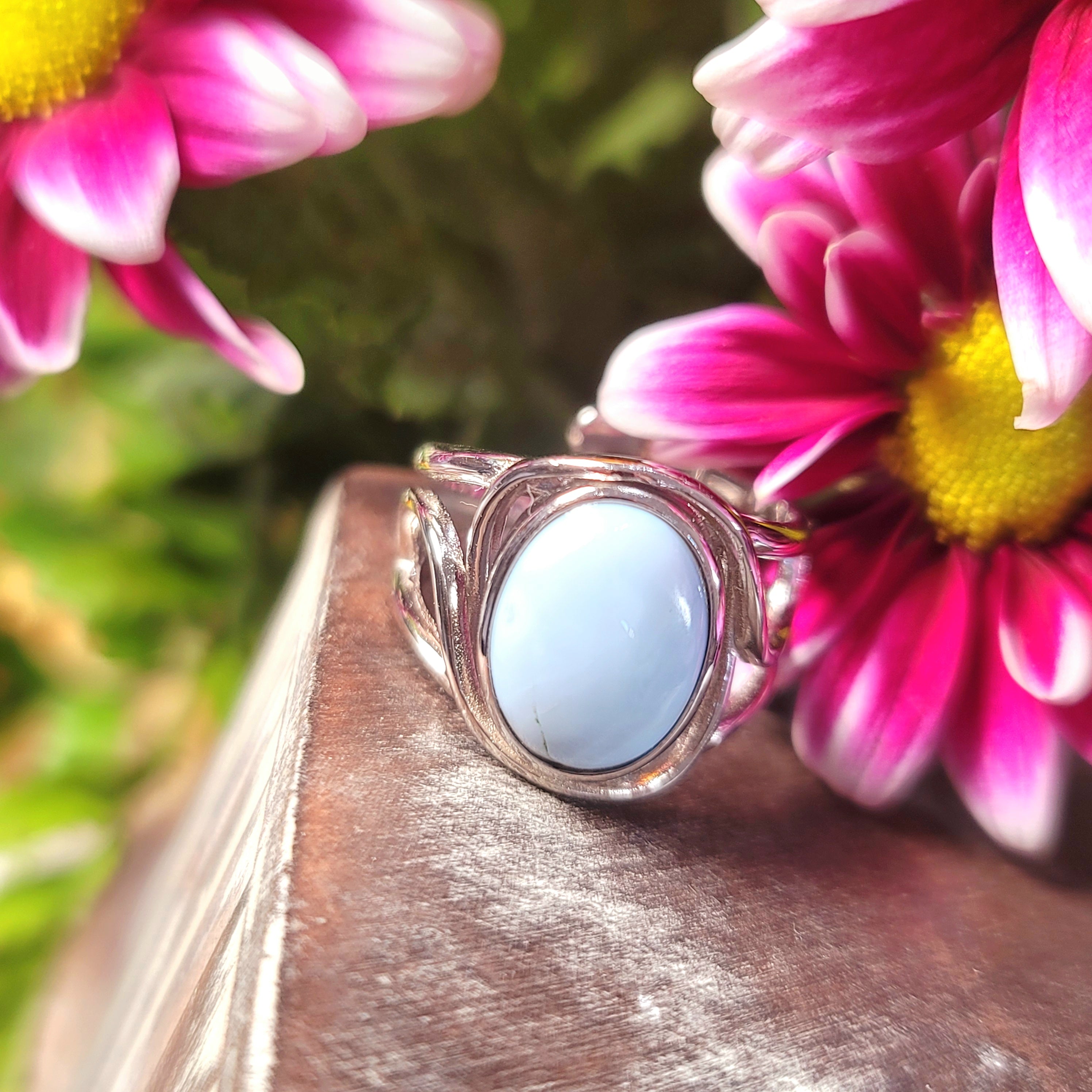 Owyhee Opal Adjustable Finger Bracelet .925 Silver for Emotional Healing and Balance