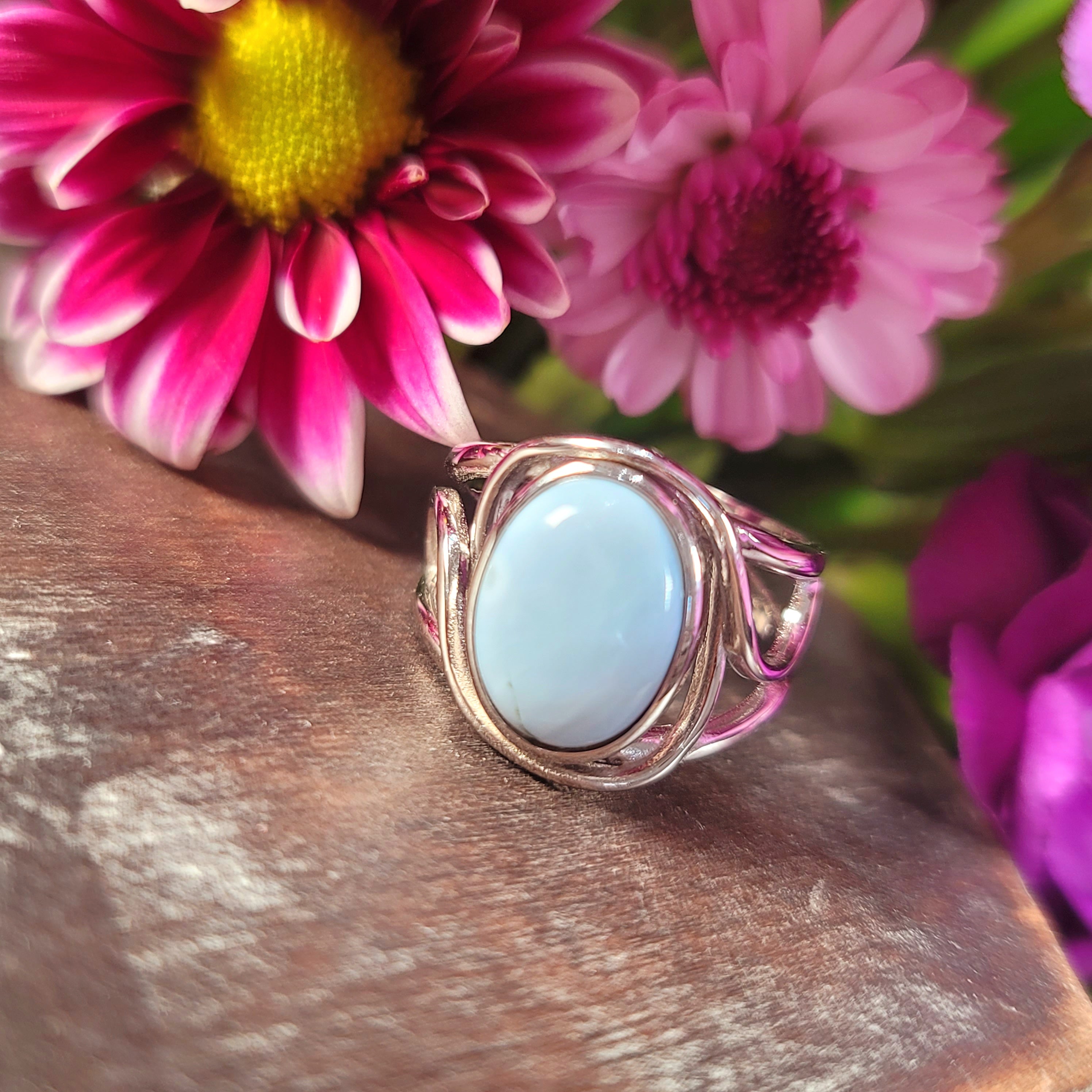 Owyhee Opal Adjustable Finger Bracelet .925 Silver for Emotional Healing and Balance