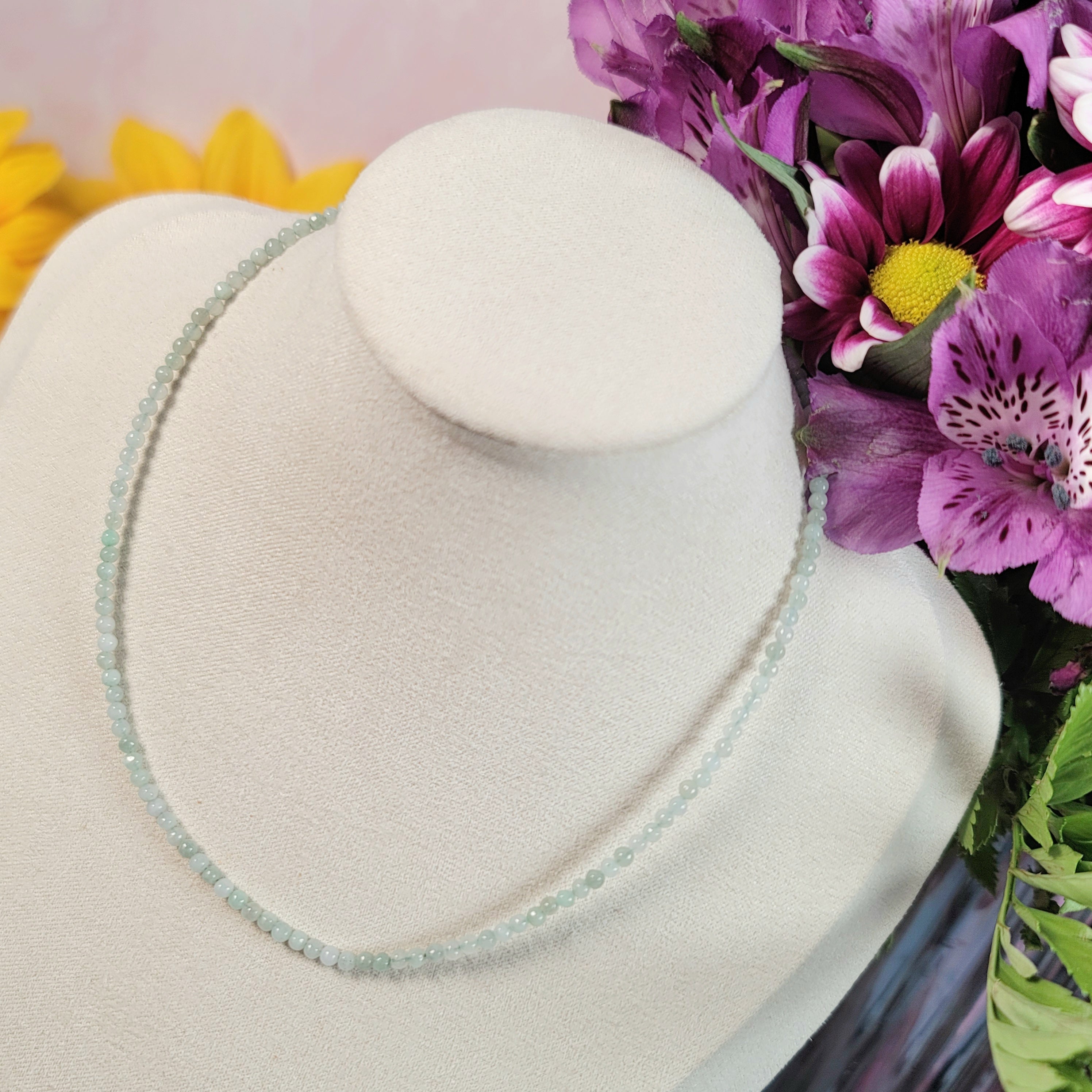 Jade Micro Round Choker/Layering Necklace for Luck, Prosperity & Protection