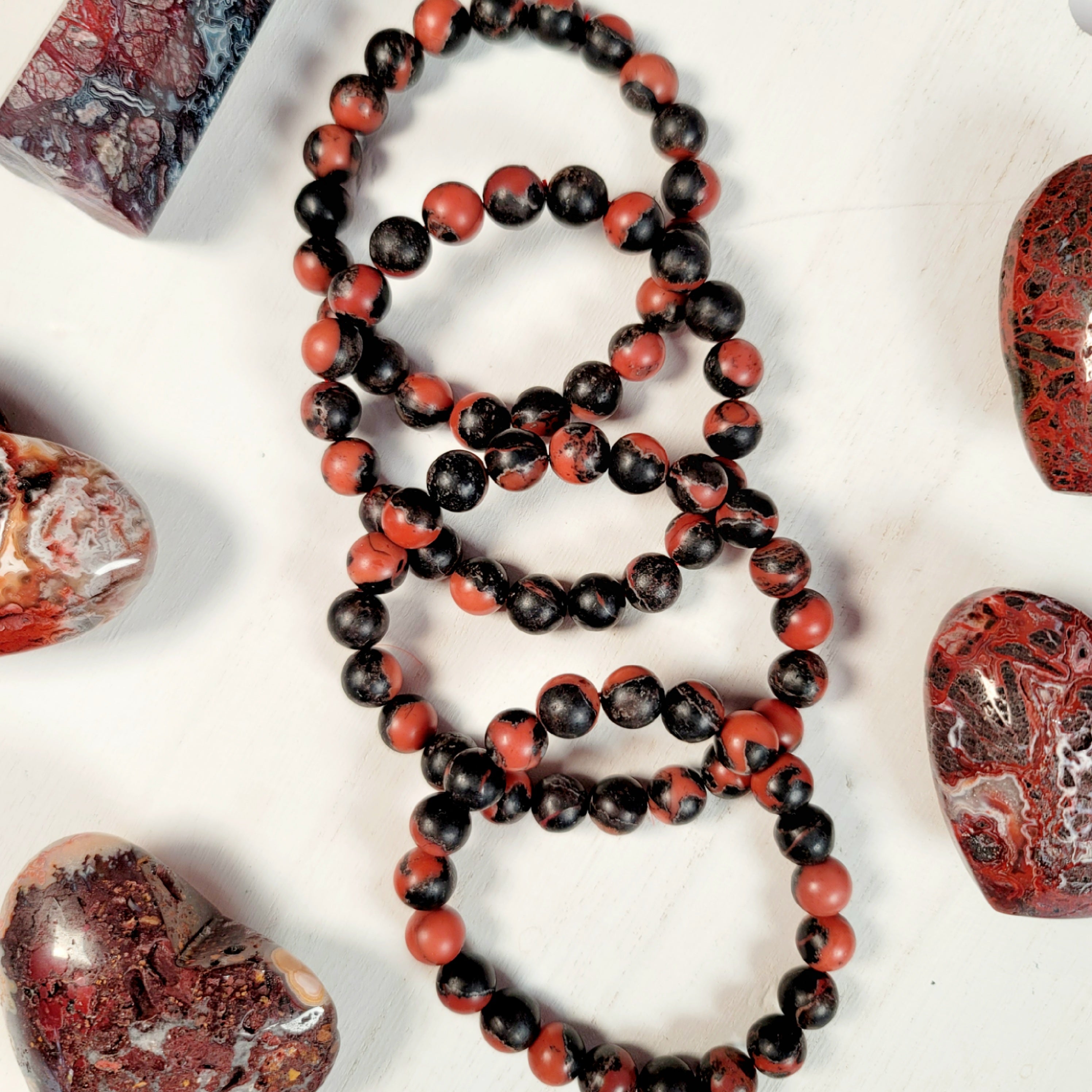Black South Red Agate Bracelet for Creativity, Empowerment and Transformation
