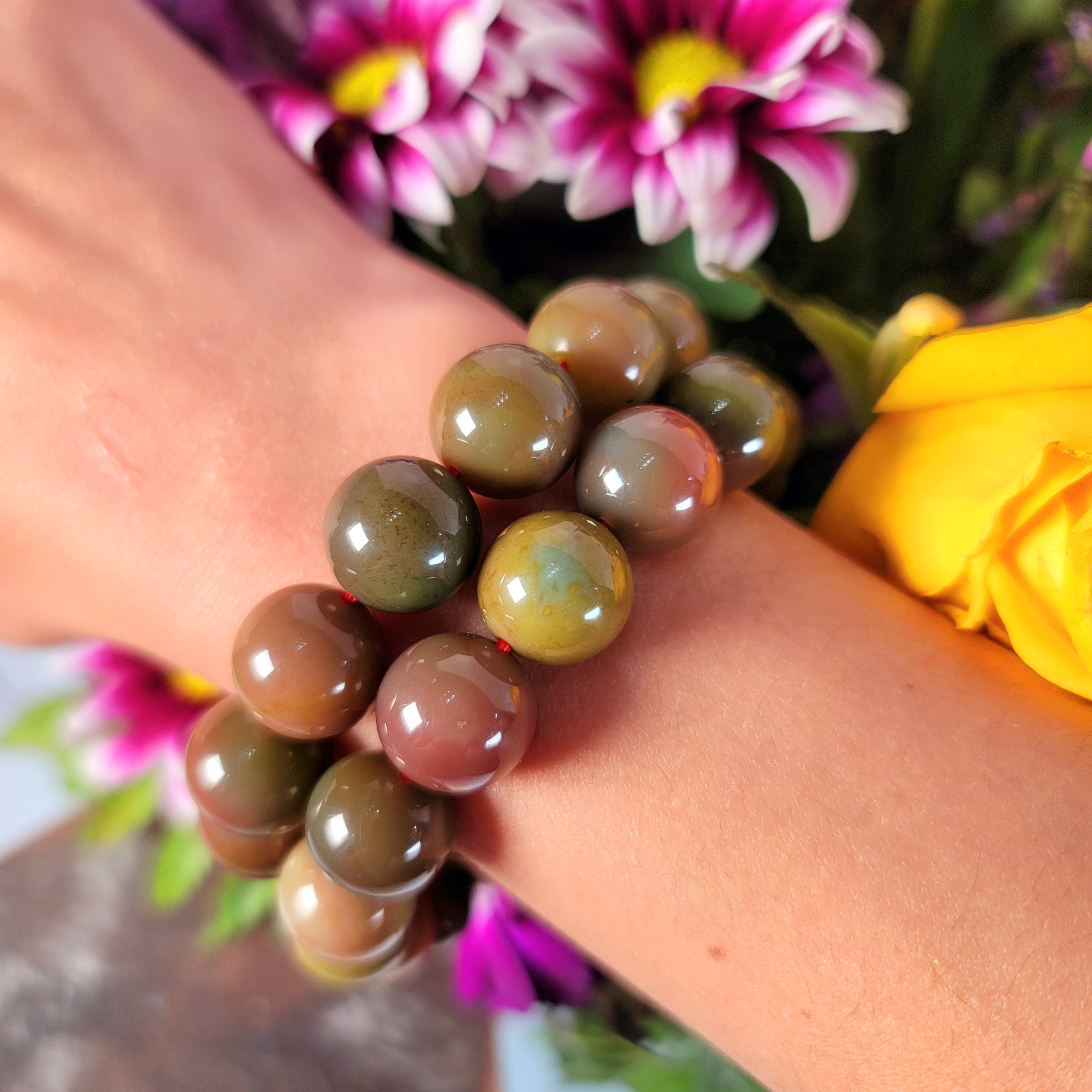 Watermelon Yanyuan Agate Bracelet for Achieving Goals, Confidence and Health