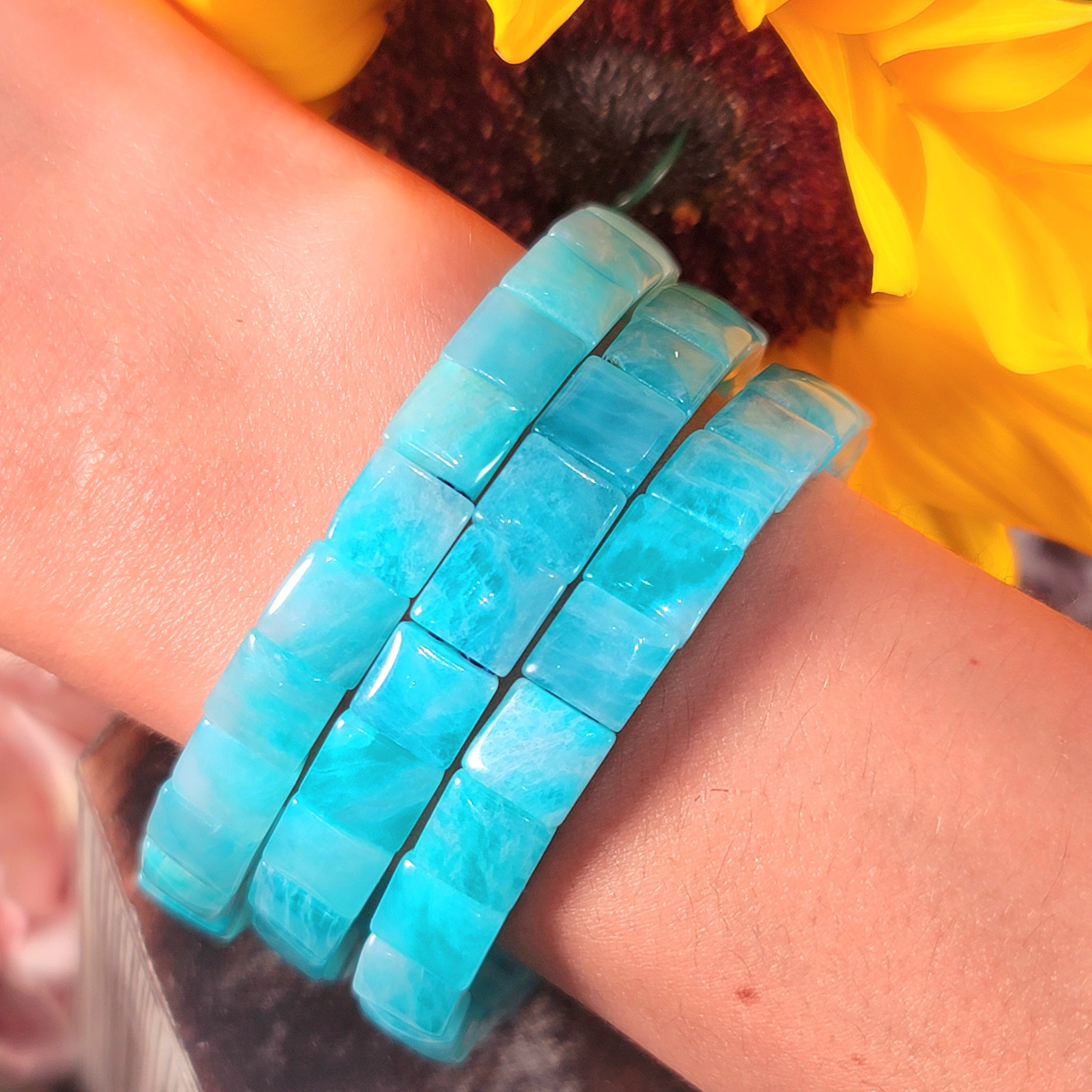Amazonite Stretchy Bangle Bracelet (High Quality) for Speaking Your Truth
