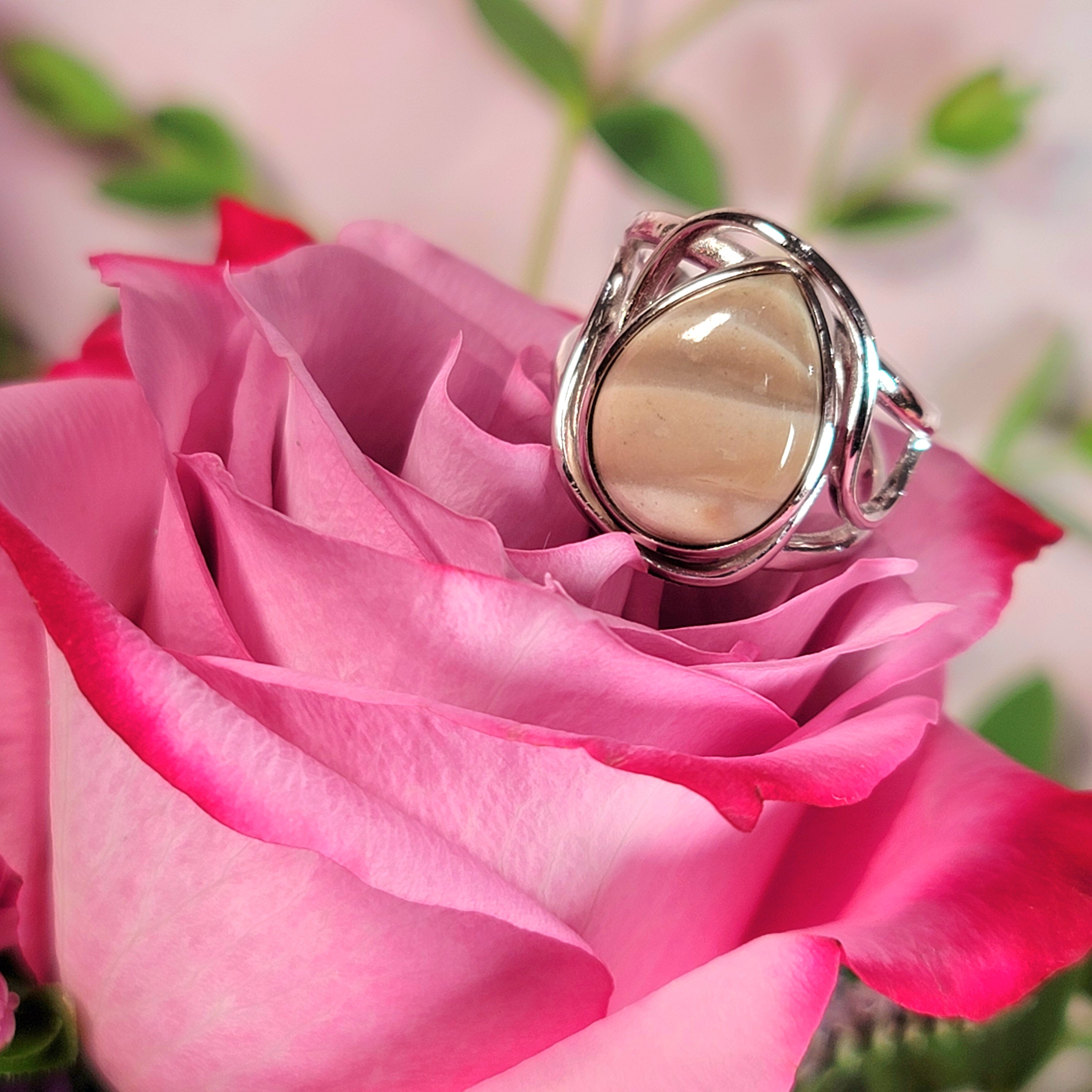 Polish Striped Flint Adjustable Finger Bracelet for Powerful Protection Against Negative Energy