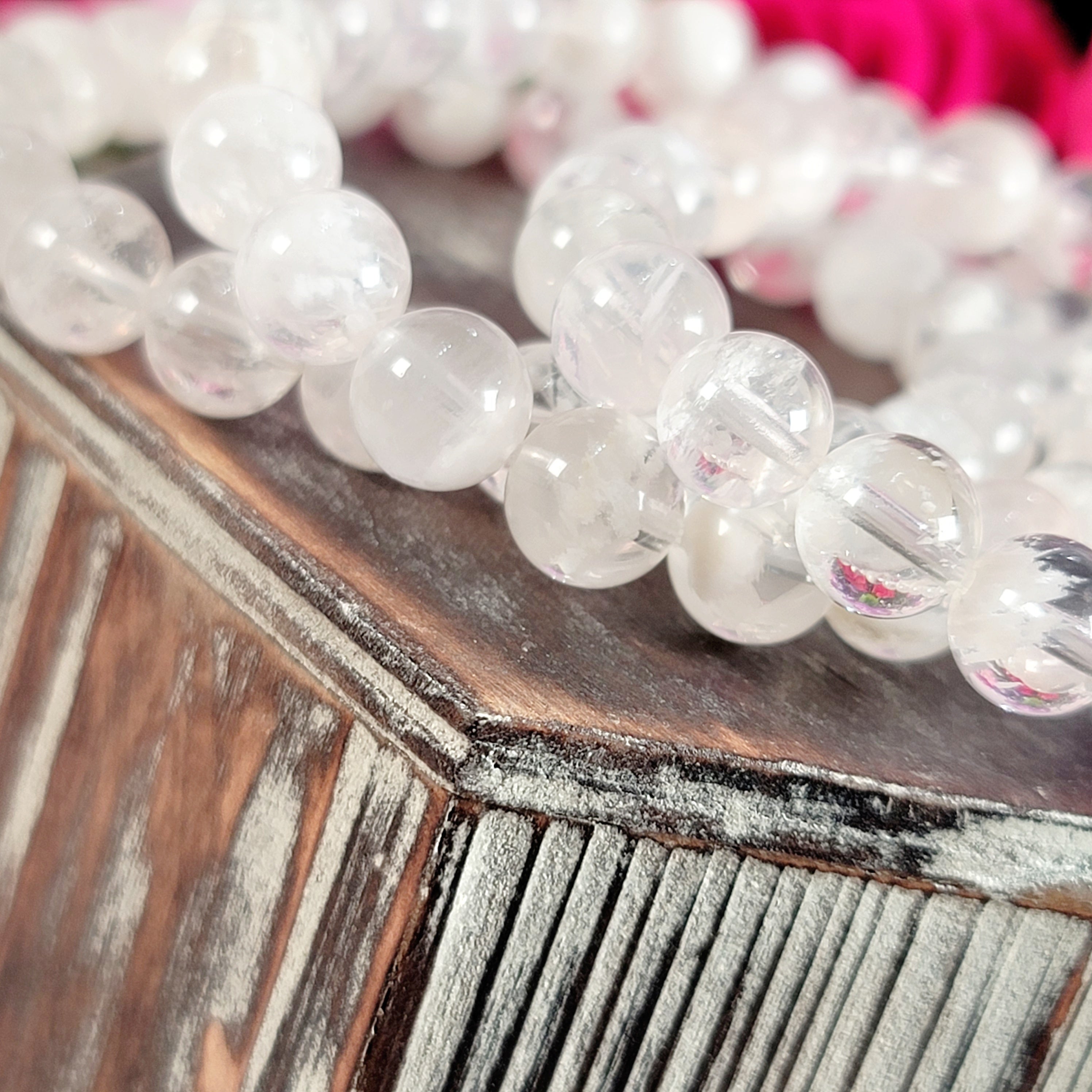 White Lodalite Garden Quartz Bracelet for Compassion and Self Love