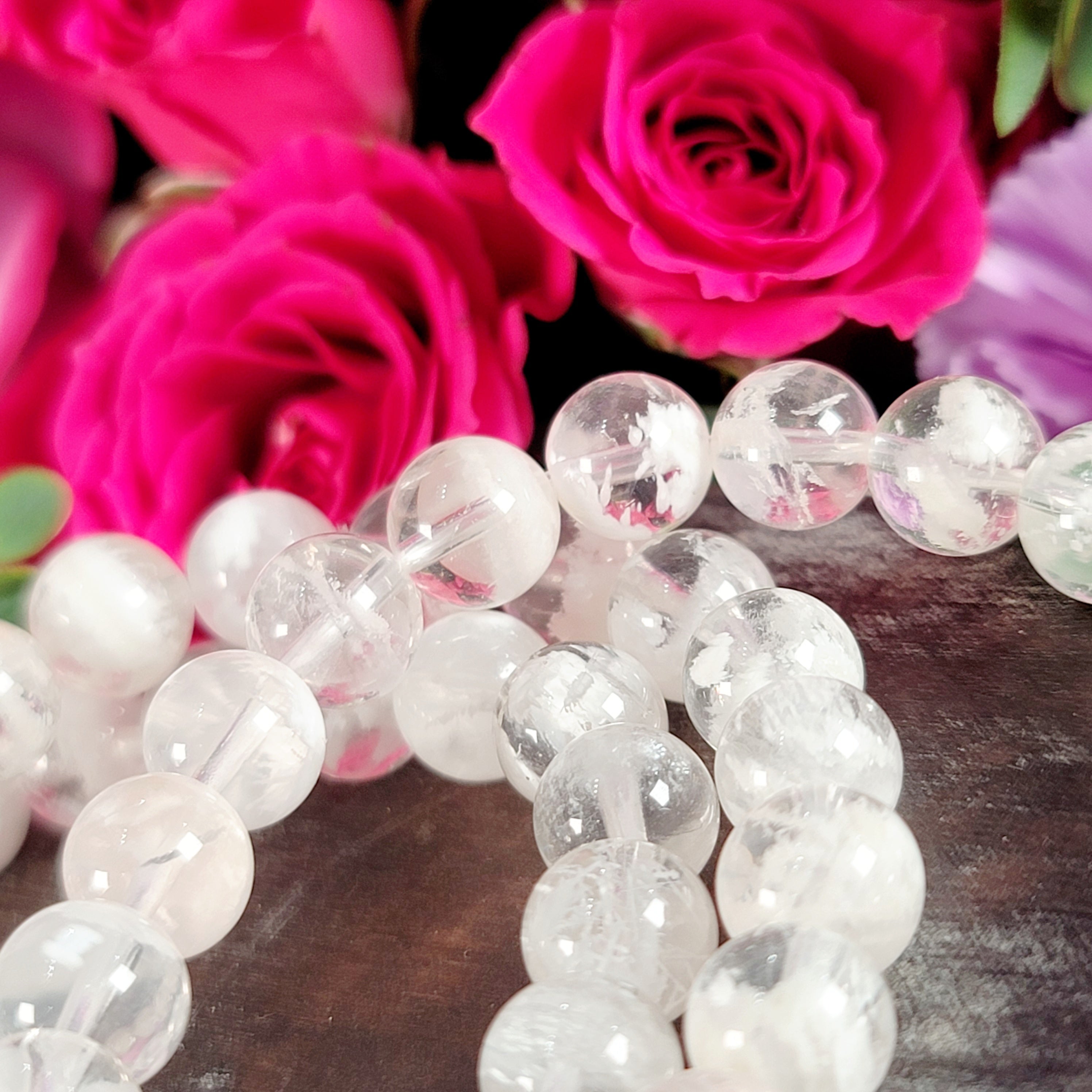 White Lodalite Garden Quartz Bracelet for Compassion and Self Love