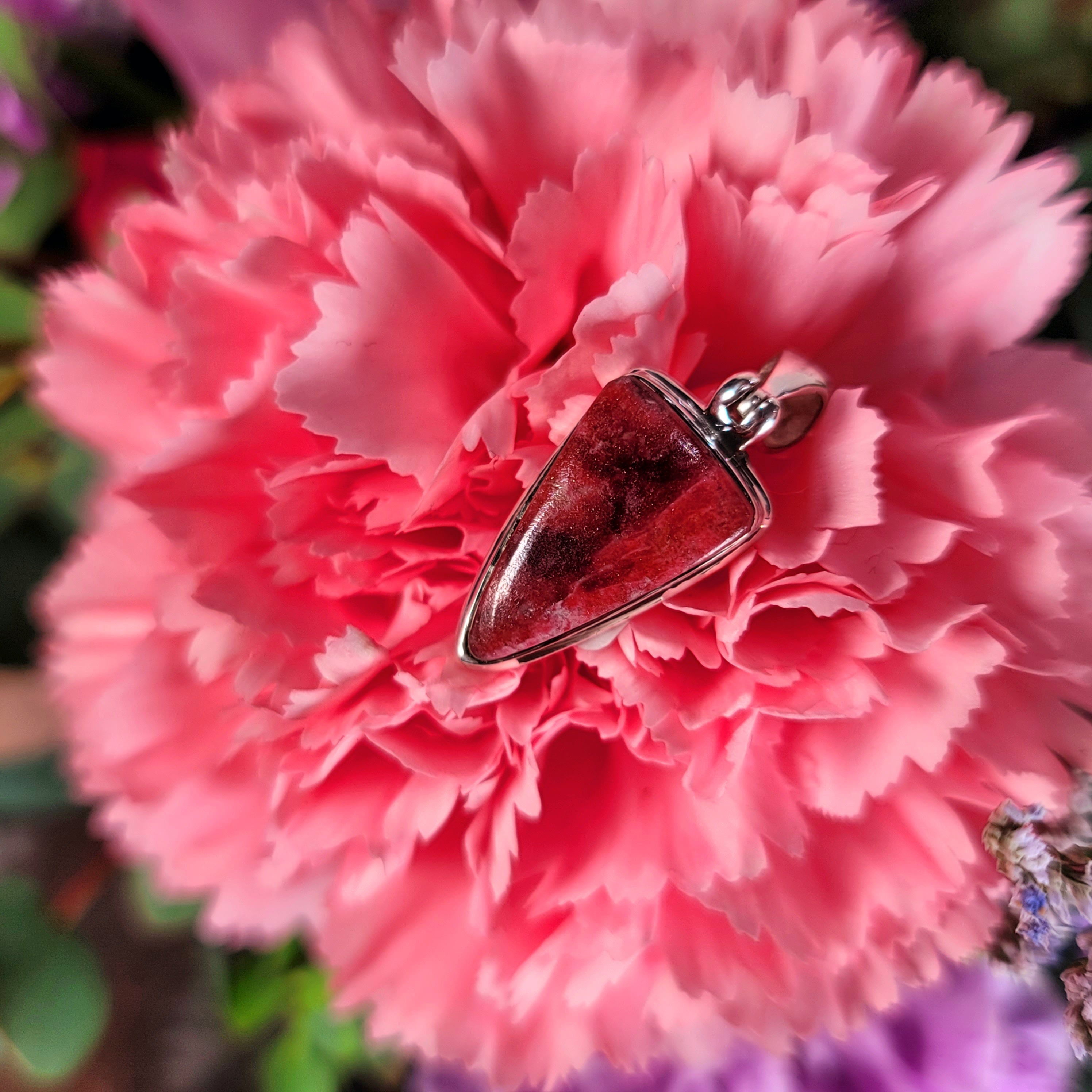 Thulite Pendant .925 Silver for Loving Yourself and Experiencing Pleasure