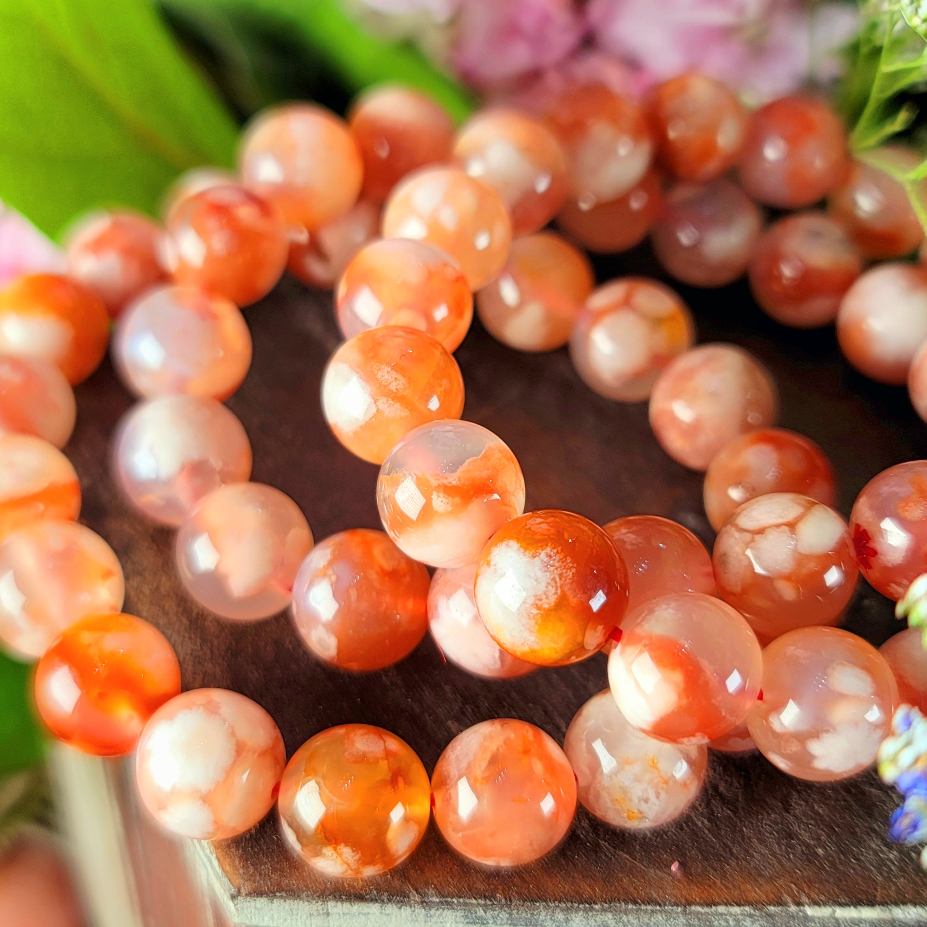 Carnelian Flower Agate Bracelet for Blossoming into your Full Potential with Confidence