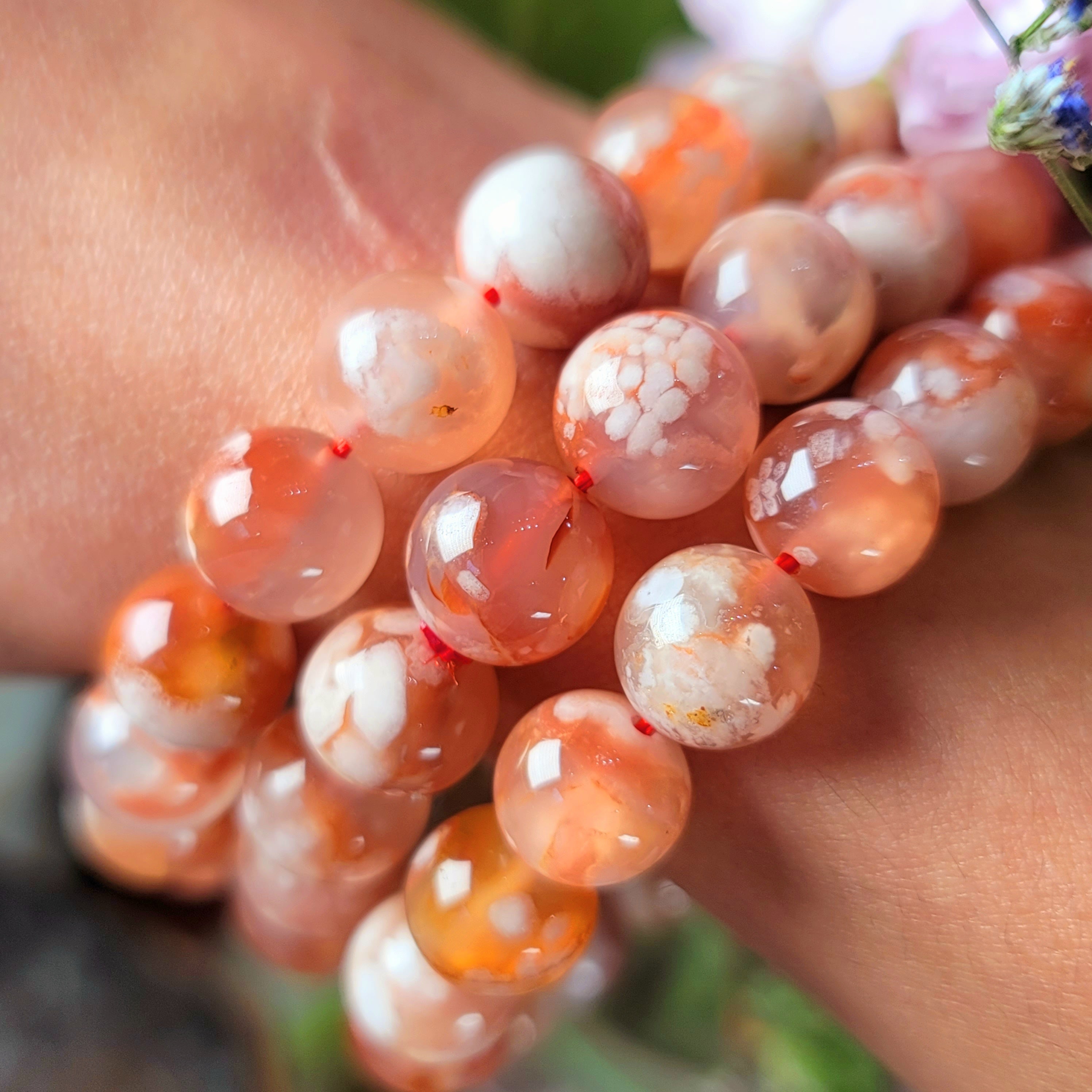 Carnelian Flower Agate Bracelet for Blossoming into your Full Potential with Confidence