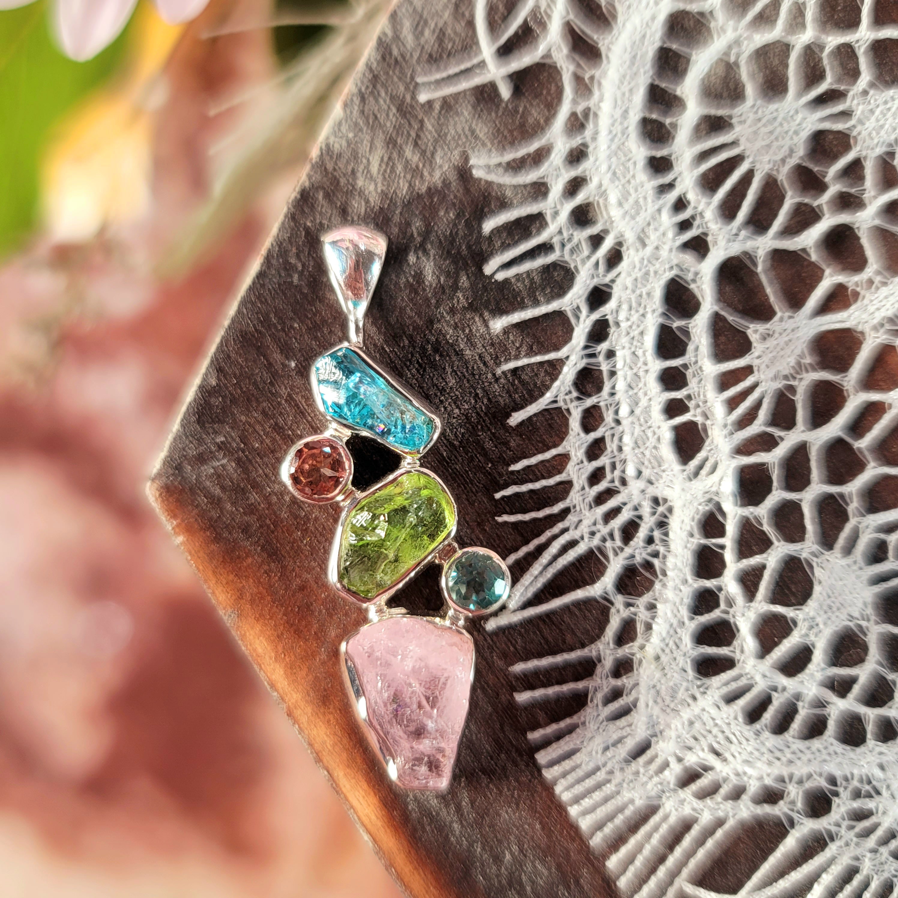 Morganite x Peridot x Apatite Pendant for Channeling Divine Love into your Body for Powerful Healing