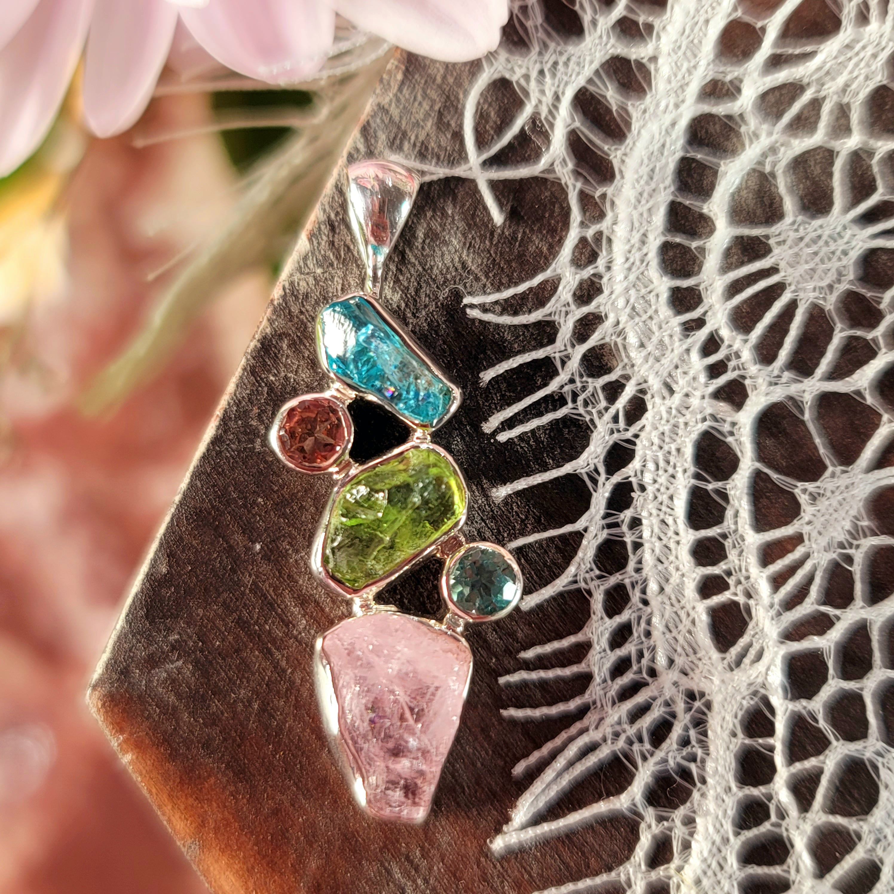 Morganite x Peridot x Apatite Pendant for Channeling Divine Love into your Body for Powerful Healing