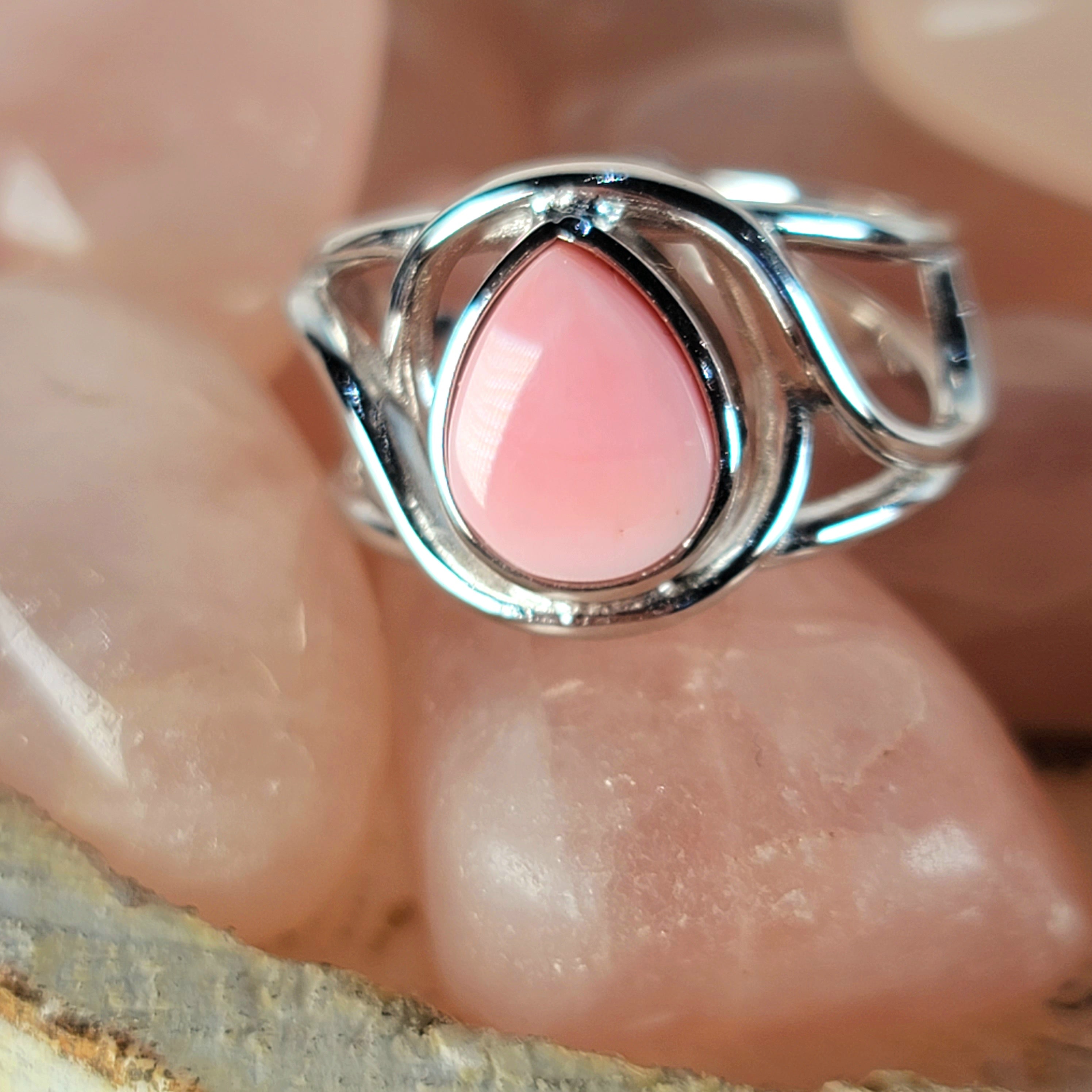 Counch Shell Ring Conch Shell Adjustable Finger Cuff Ring .925 Silver for Purifying Your ...