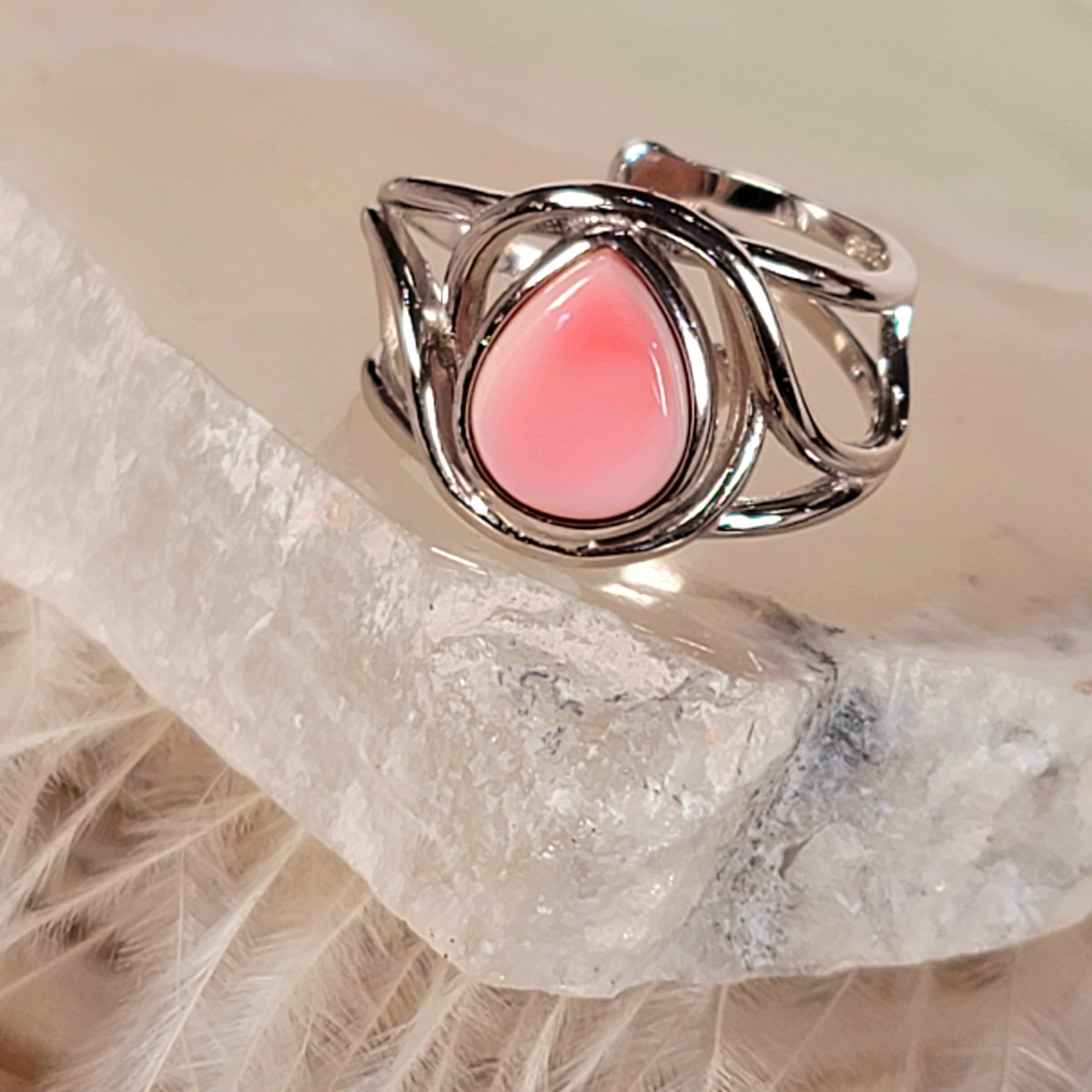 Counch Shell Ring Conch Shell Adjustable Finger Cuff Ring .925 Silver for Purifying Your ...