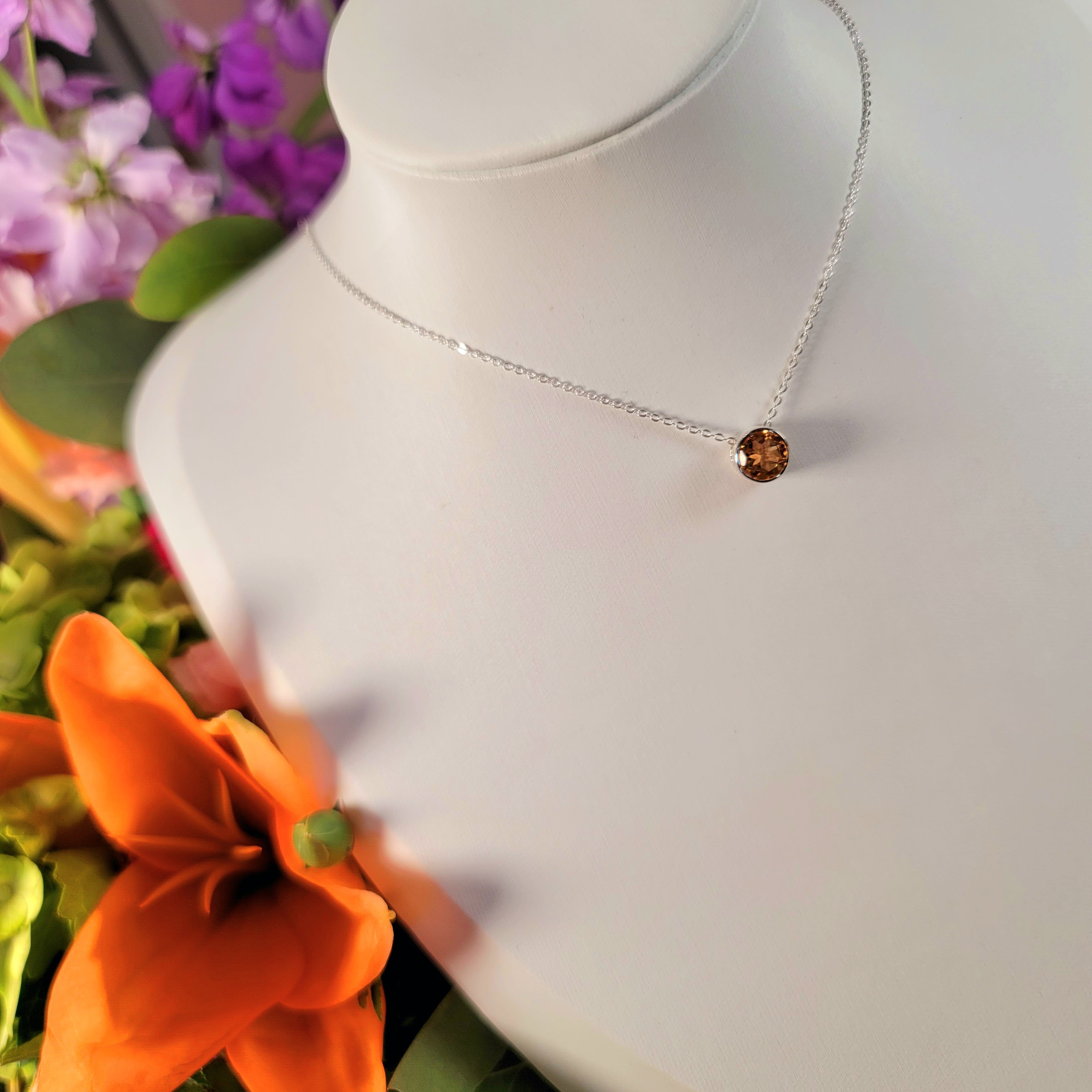Citrine Necklace .925 Silver for Attracting Abundance and Positivity