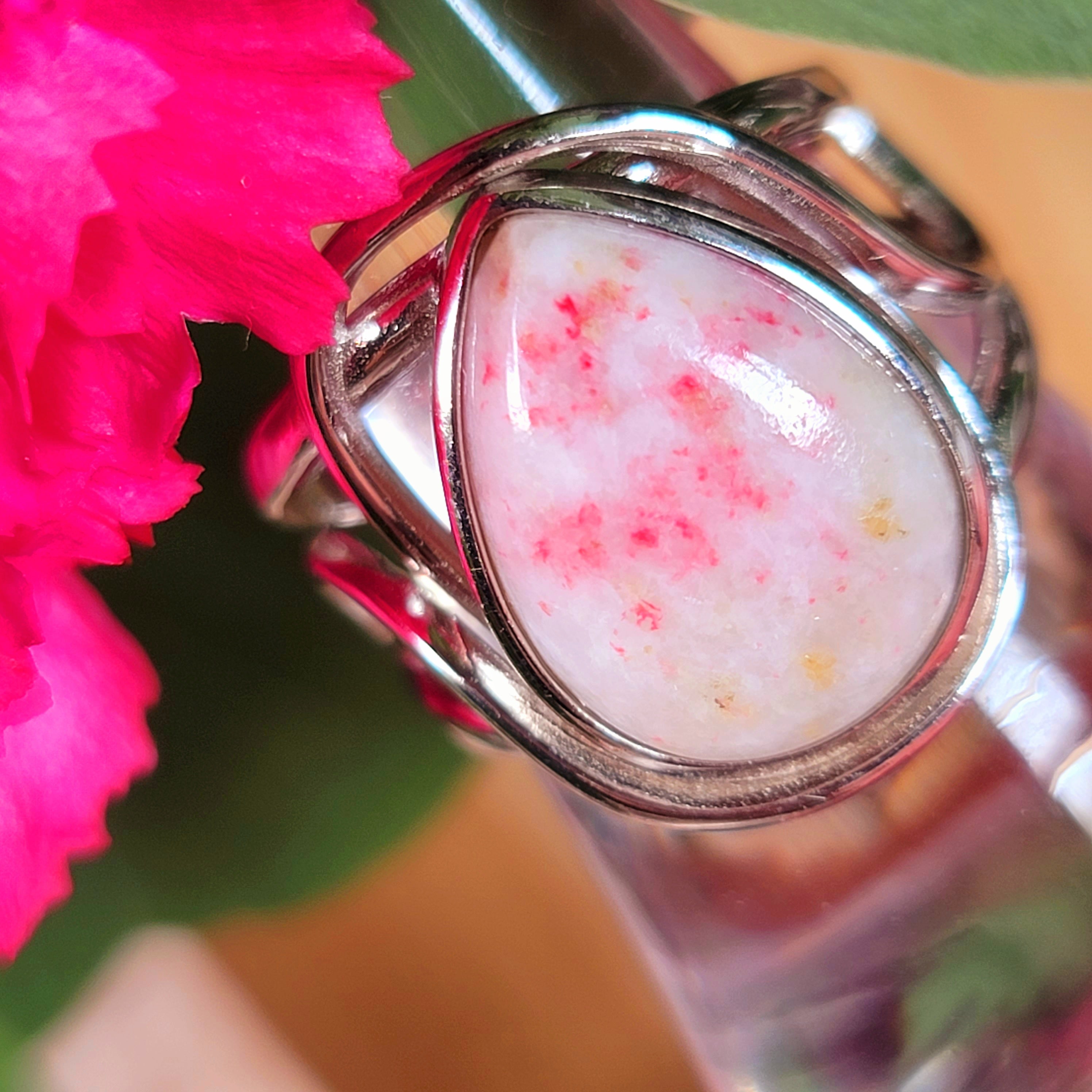 Cinnabar Finger Cuff Adjustable Ring .925 Sterling Silver for Creativity, Empowerment and Transformation