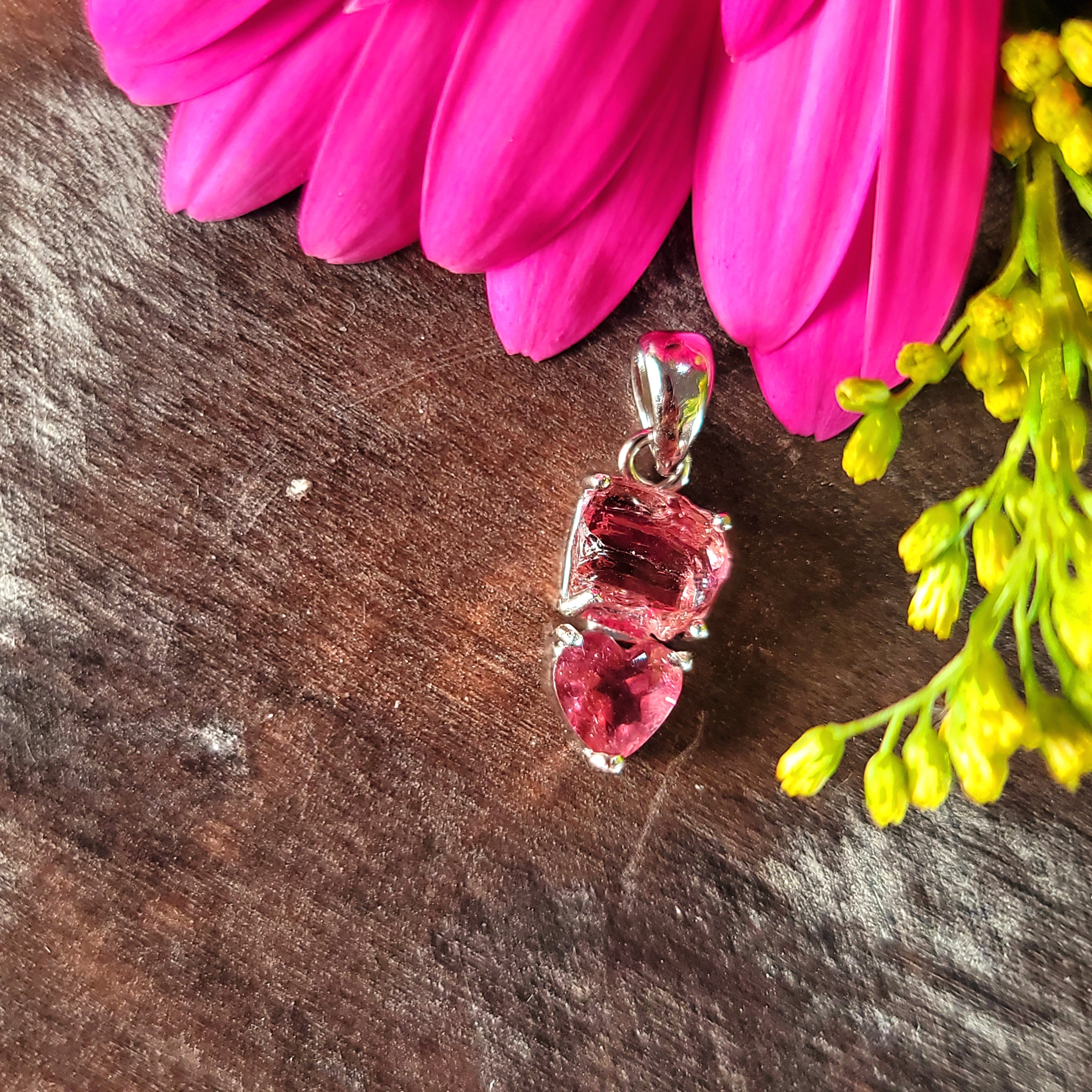 Tourmaline Heart Pendant .925 Silver for Removing Insecurities and Helping Inspire Creativity