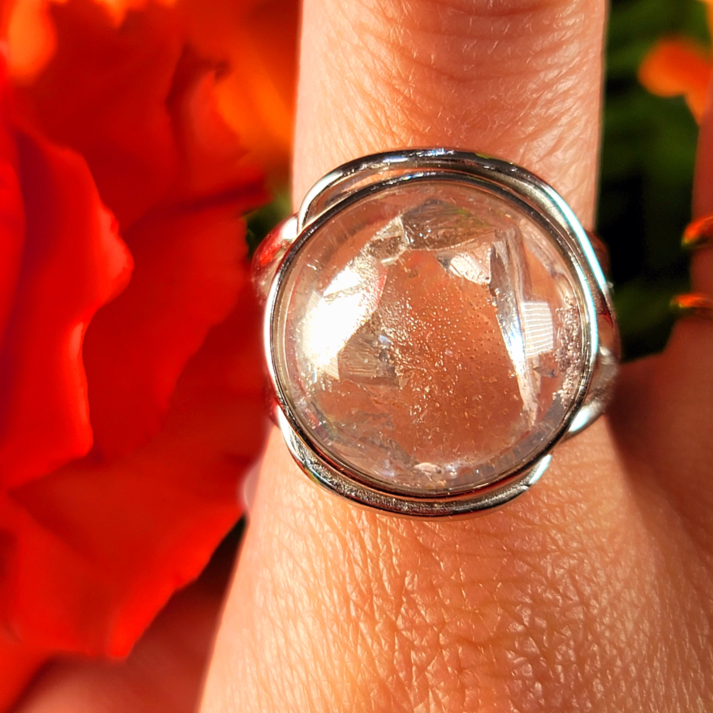 Manifestation Quartz Inner Child Finger Cuff Adjustable Ring .925 Silver for Manifesting Anything you Desire