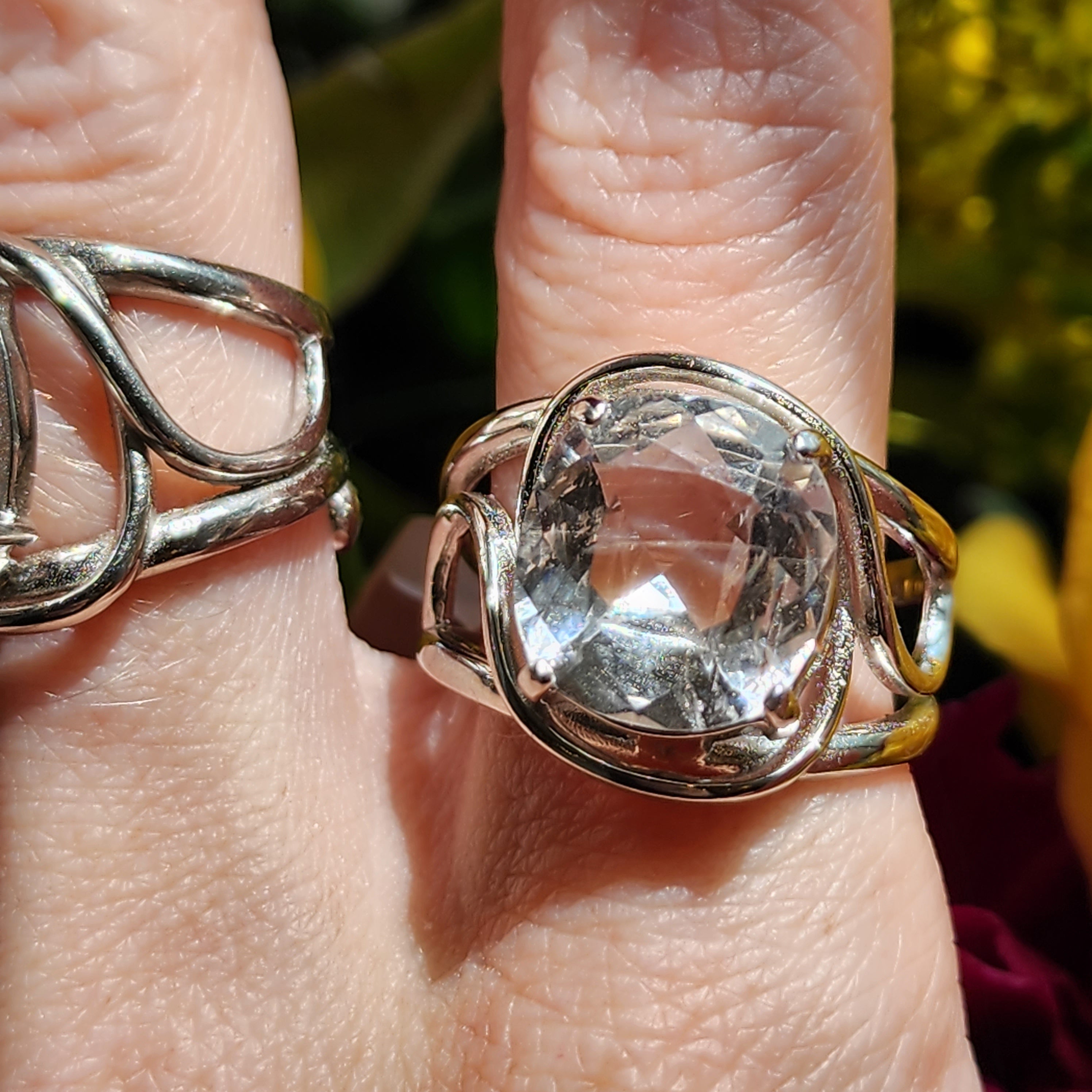 Rick's Doorbuster Deal! Ring & Pendant Gift Set ~ Danburite Finger Cuff Adjustable Adjustable Ring & Pendant in .925 Silver (Gem Grade) for Connection with Higher Realms, Peace and Self Acceptance