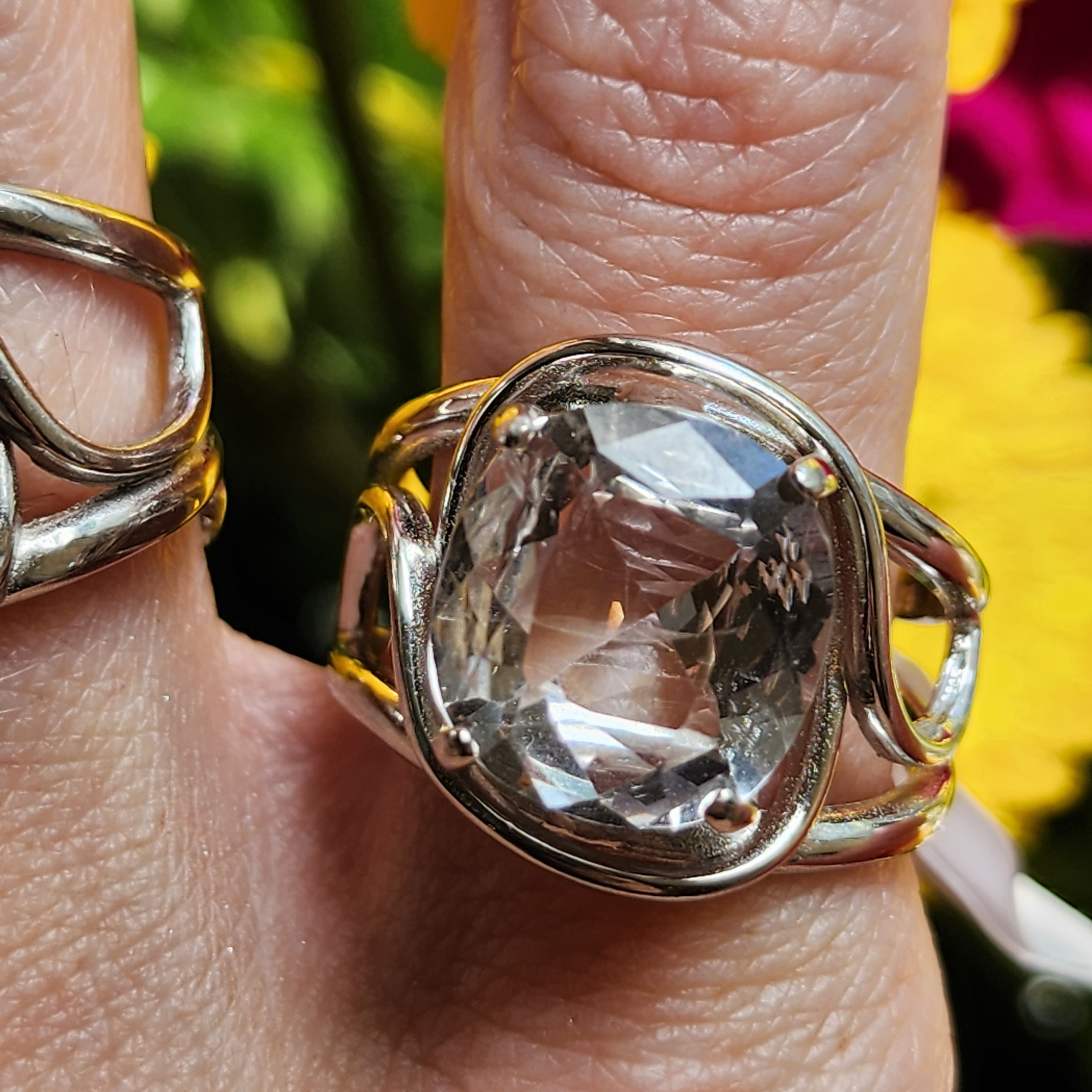 Rick's Doorbuster Deal! Ring & Pendant Gift Set ~ Danburite Finger Cuff Adjustable Adjustable Ring & Pendant in .925 Silver (Gem Grade) for Connection with Higher Realms, Peace and Self Acceptance