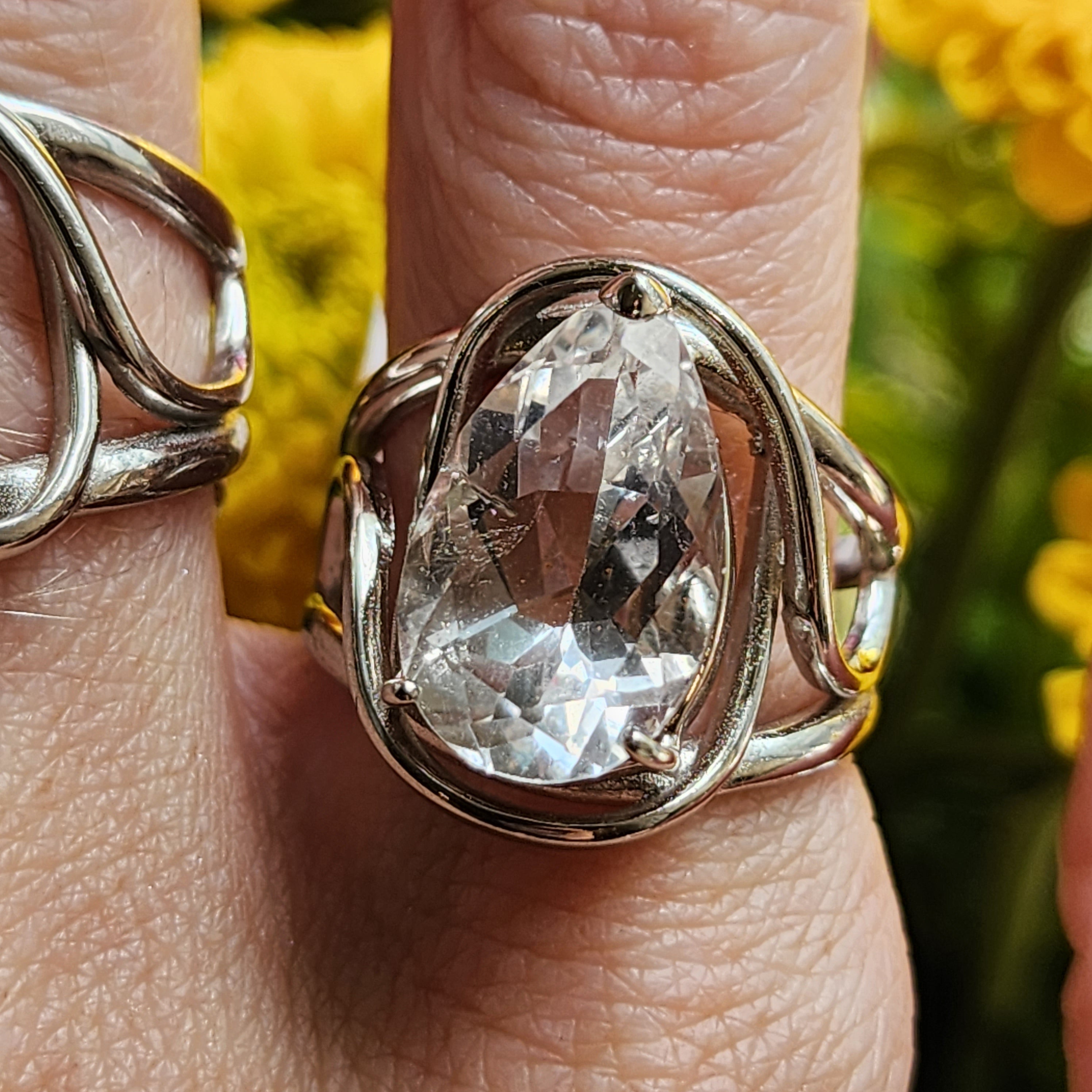 Rick's Doorbuster Deal! Ring & Pendant Gift Set ~ Danburite Finger Cuff Adjustable Ring & Pendant in .925 Silver (Gem Grade) for Connection with Higher Realms, Peace and Self Acceptance