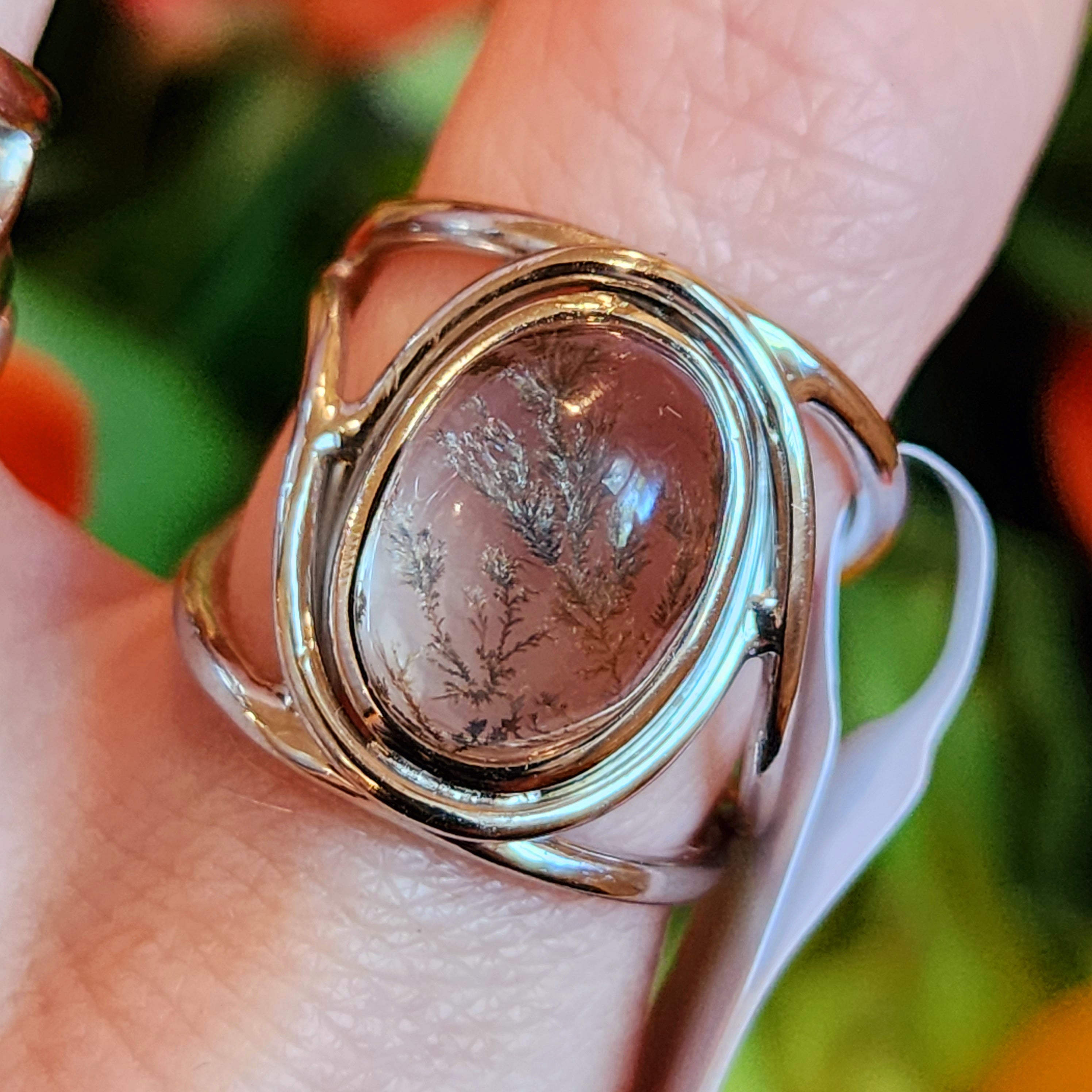 G Rasool Rin Dendritic Girasol Quartz with Golden Healer Finger Cuff Adjustable Rin ...