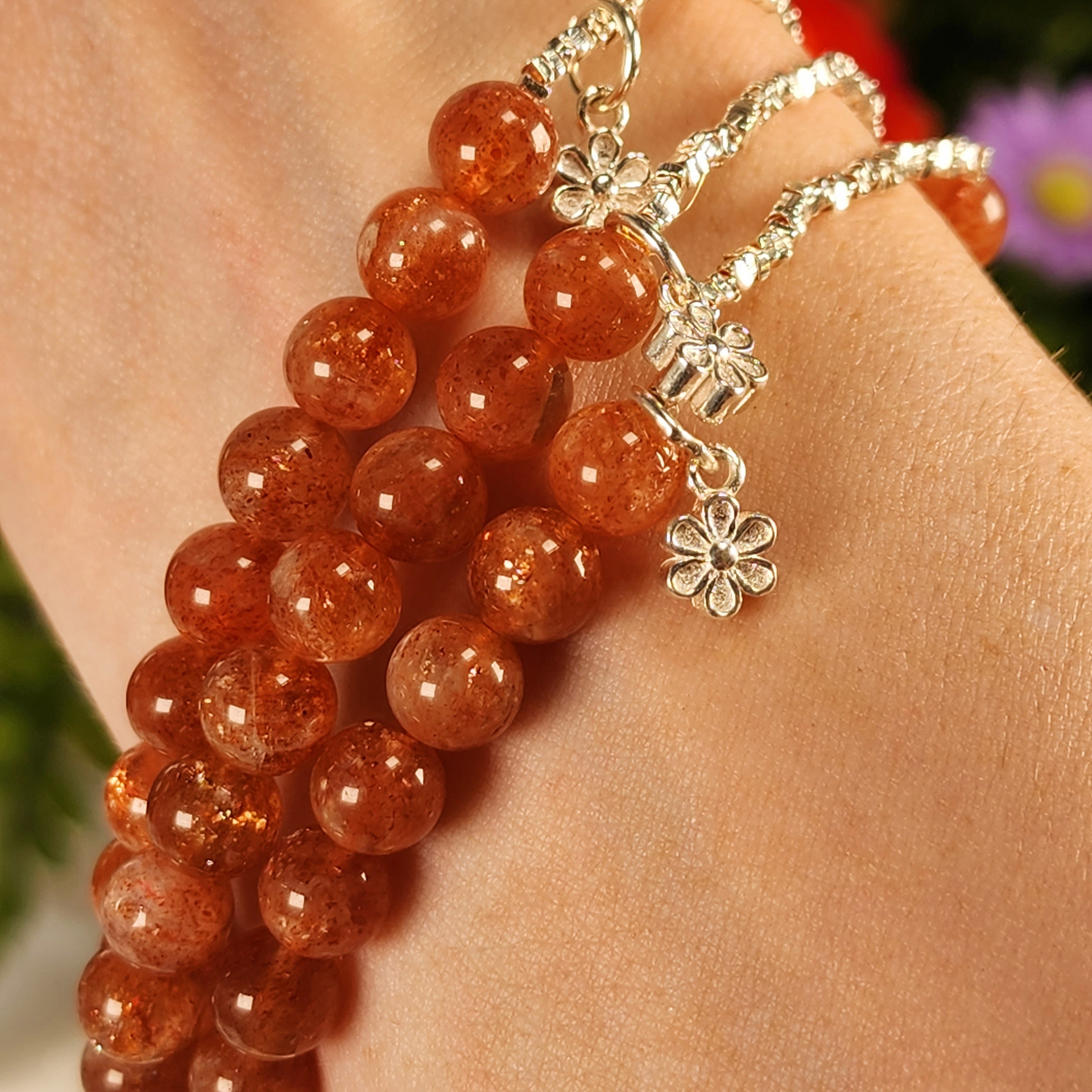 Sunstone Flower Bracelet for Confidence, Joy, Leadership and Strength