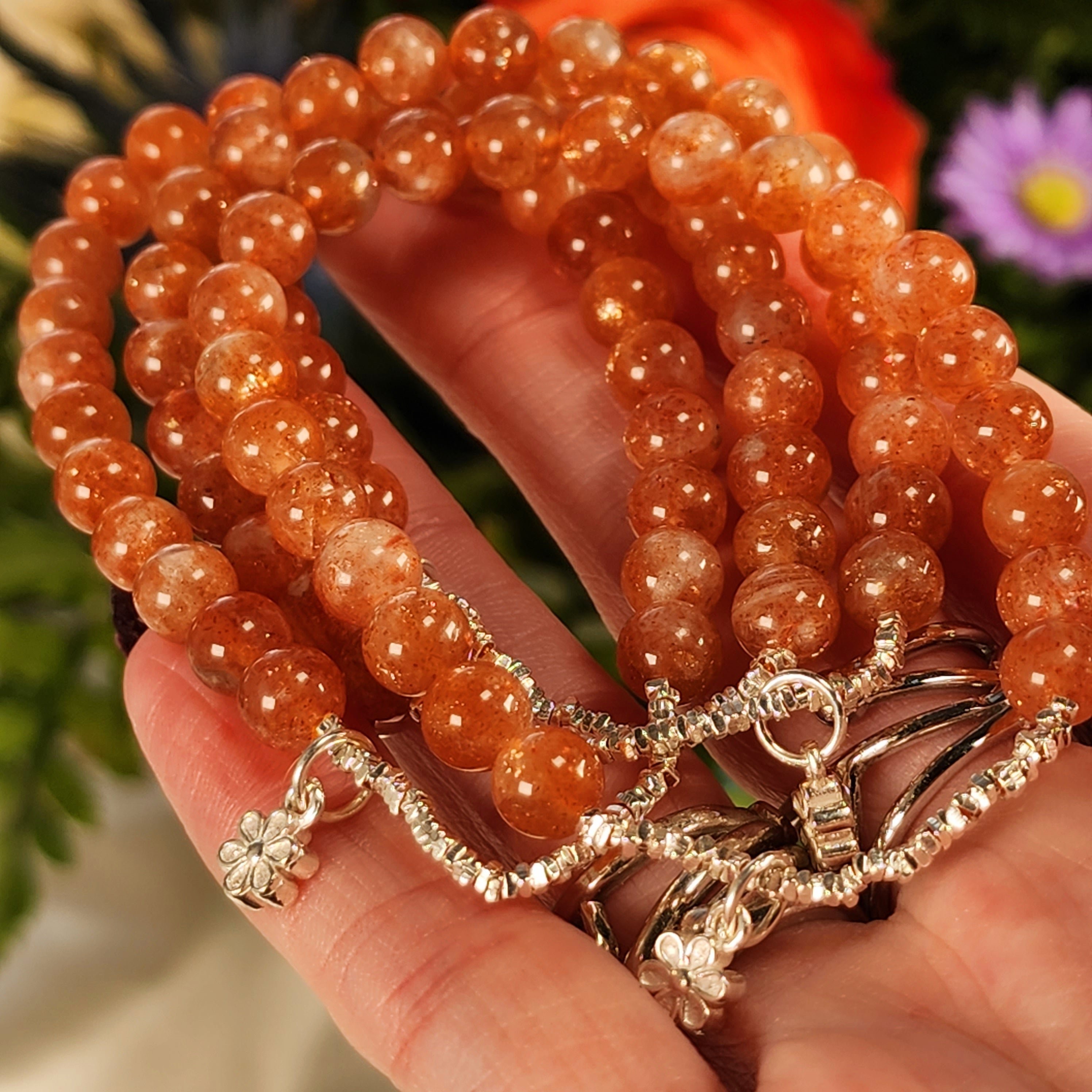 Sunstone Flower Bracelet for Confidence, Joy, Leadership and Strength