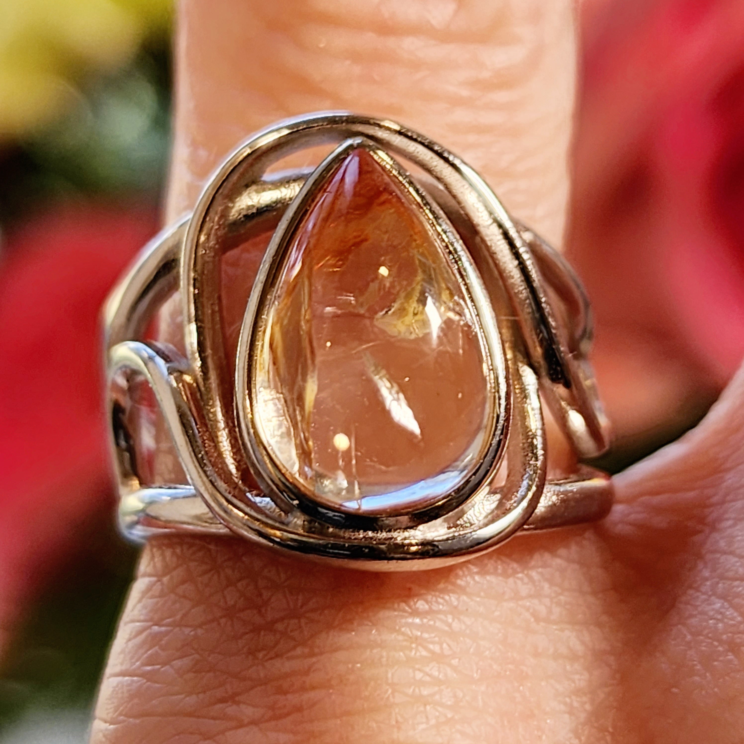 Koi Quartz Finger Cuff Adjustable Ring .925 Sterling Silver for Spiritual Transformation