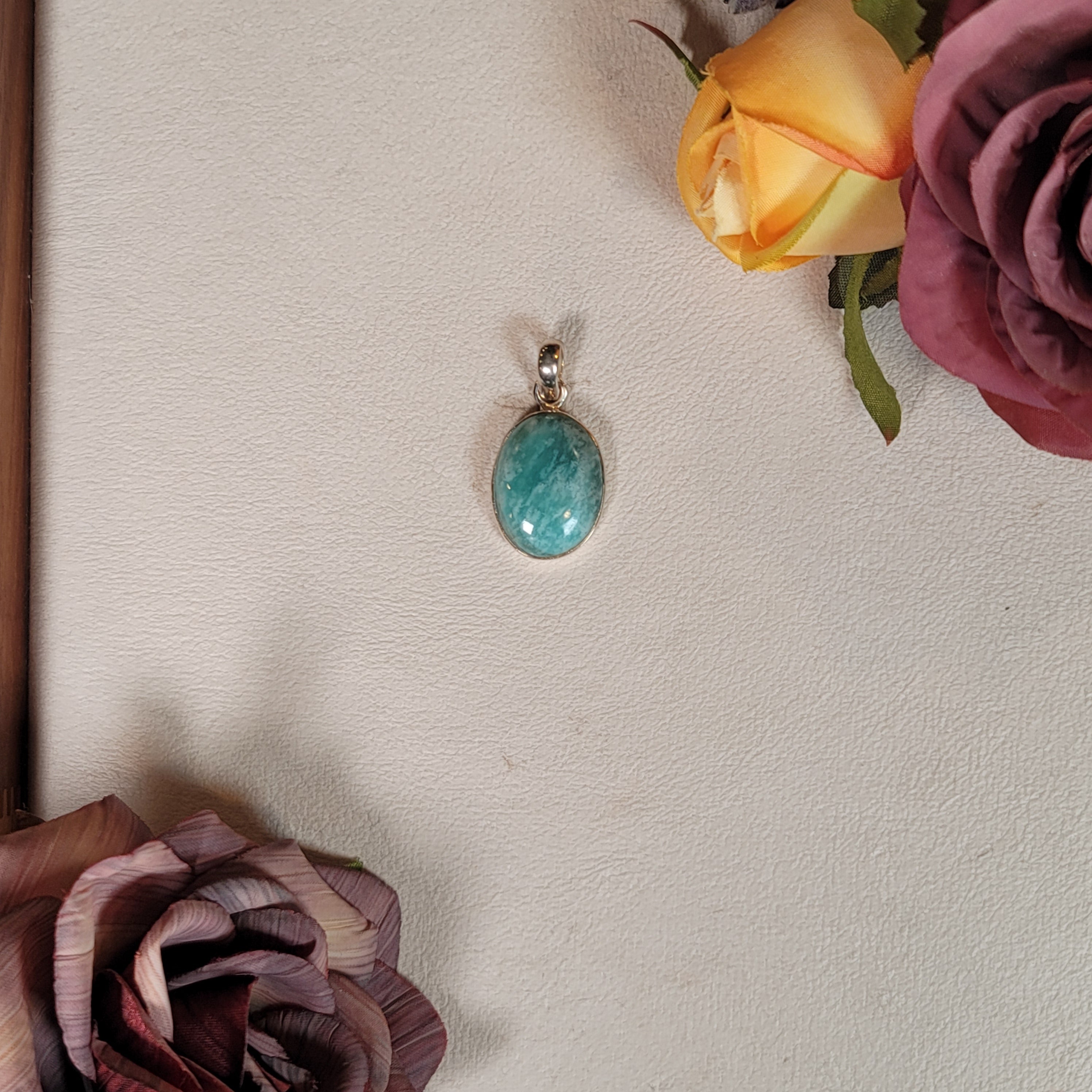 Amazonite Pendant .925 Silver for Speaking Your Truth