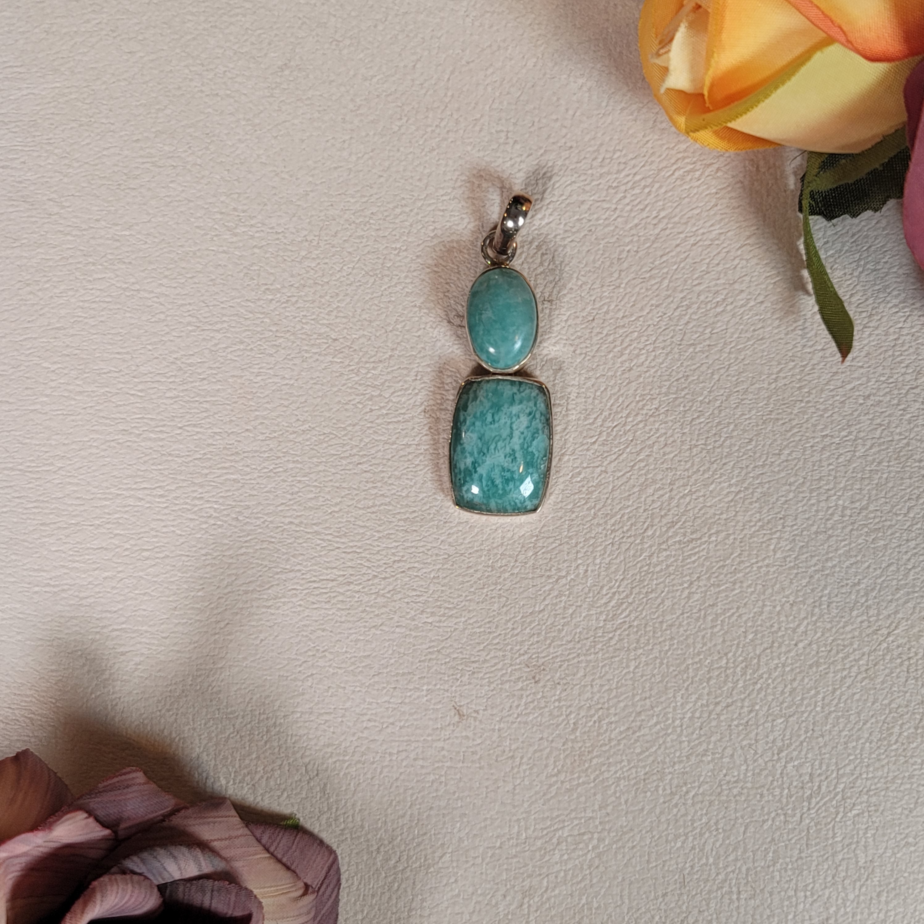 Amazonite Pendant .925 Silver for Speaking Your Truth