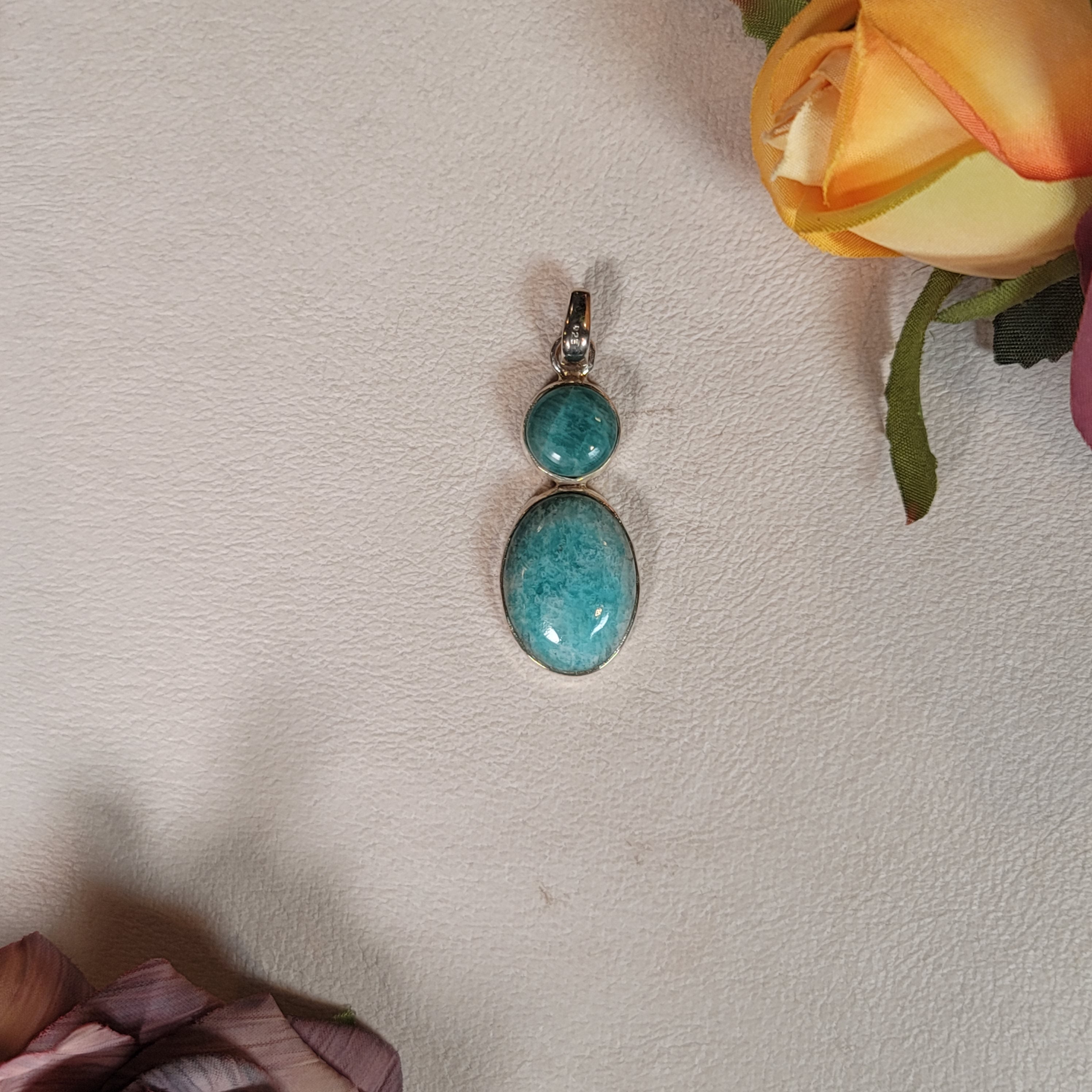 Amazonite Pendant .925 Silver for Speaking Your Truth