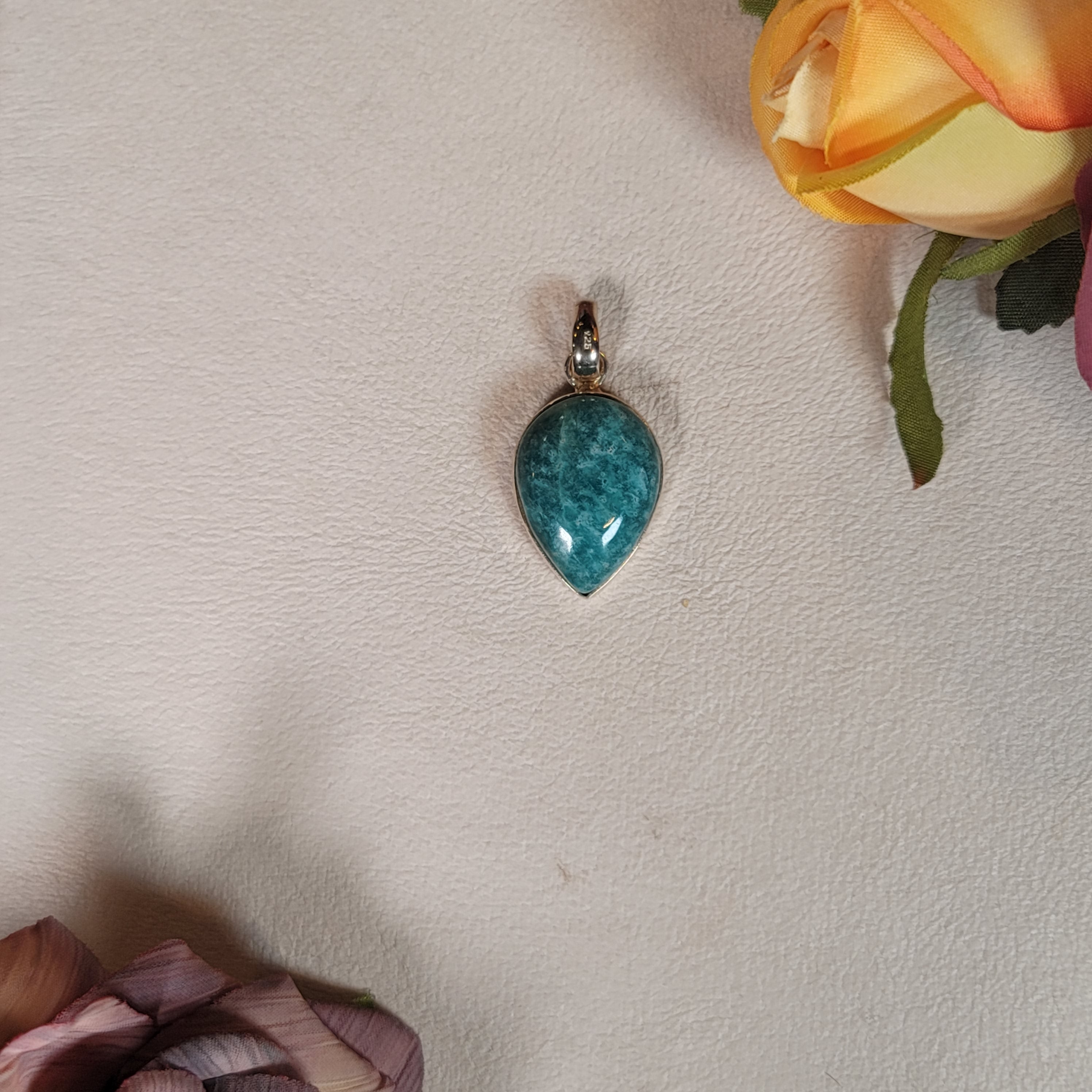 Amazonite Pendant .925 Silver for Speaking Your Truth