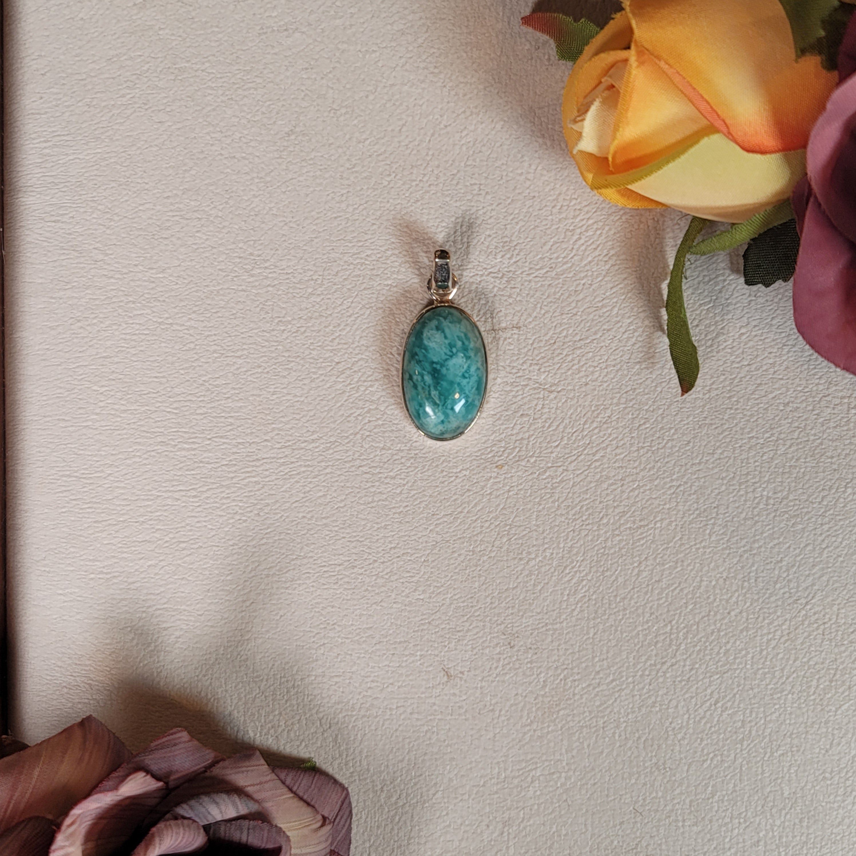 Amazonite Pendant .925 Silver for Speaking Your Truth