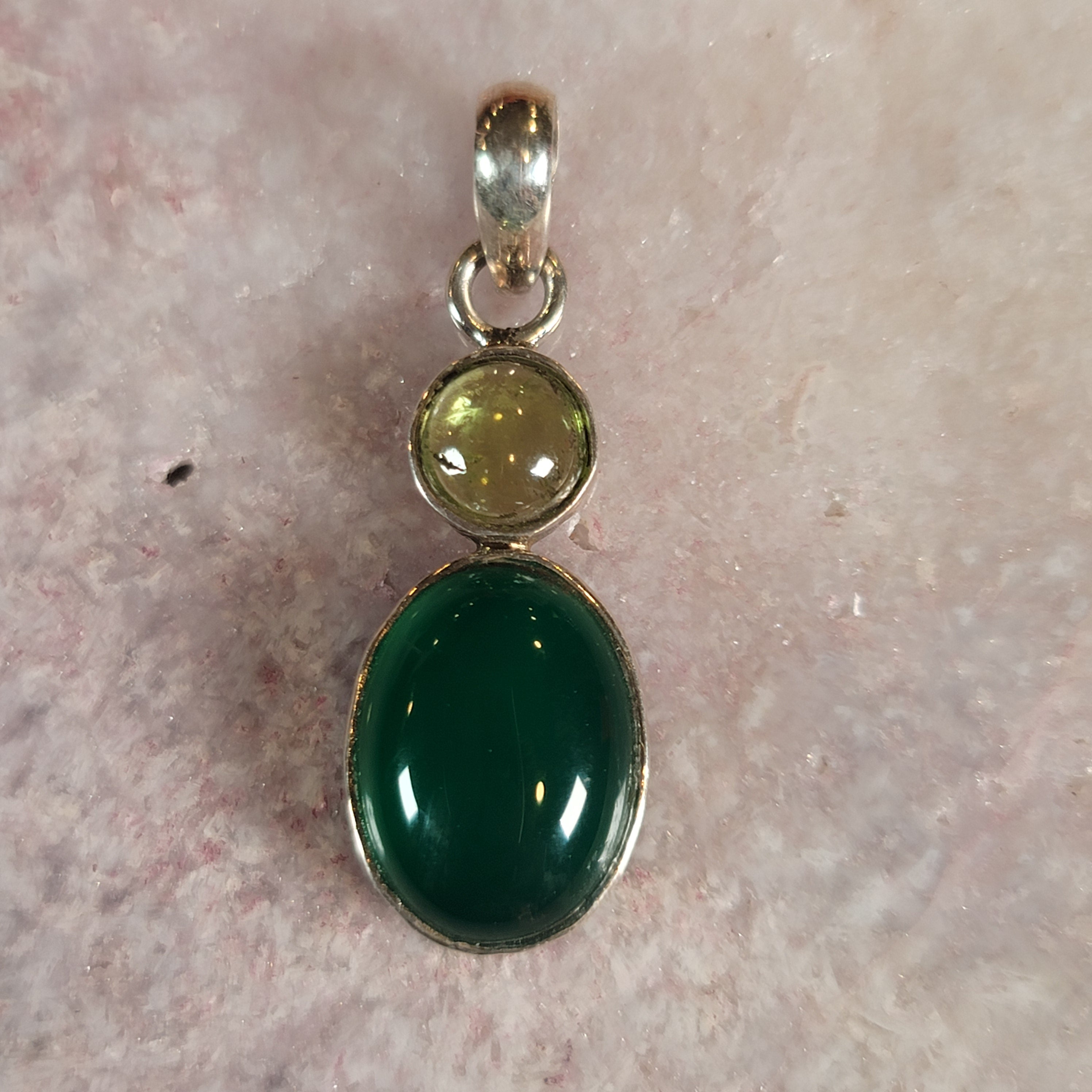 Green Onyx .925 Pendant