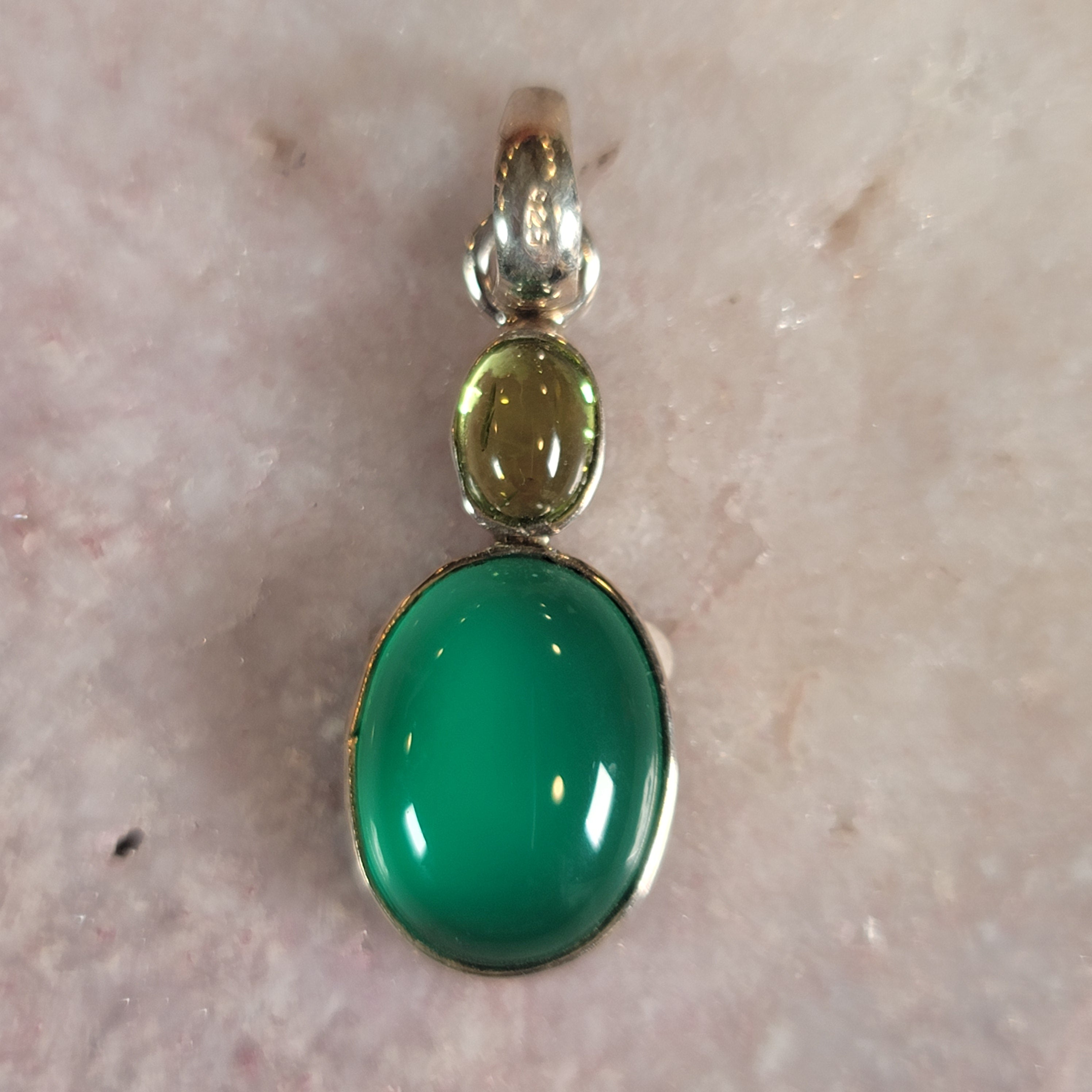 Green Onyx .925 Pendant