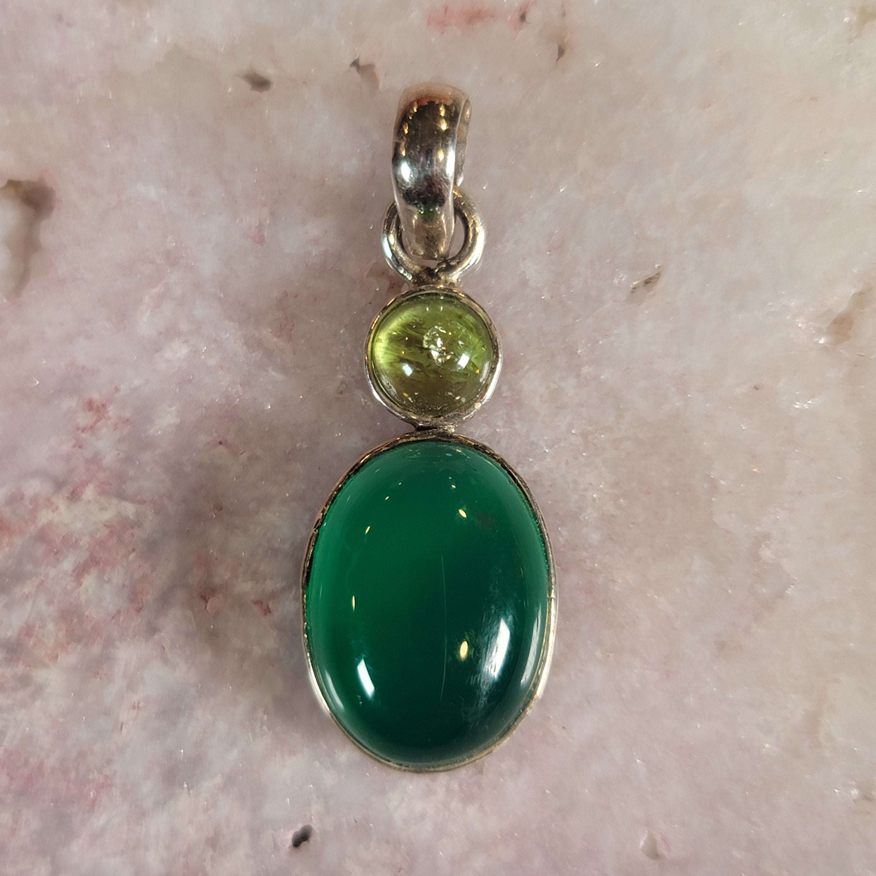 Green Onyx .925 Pendant