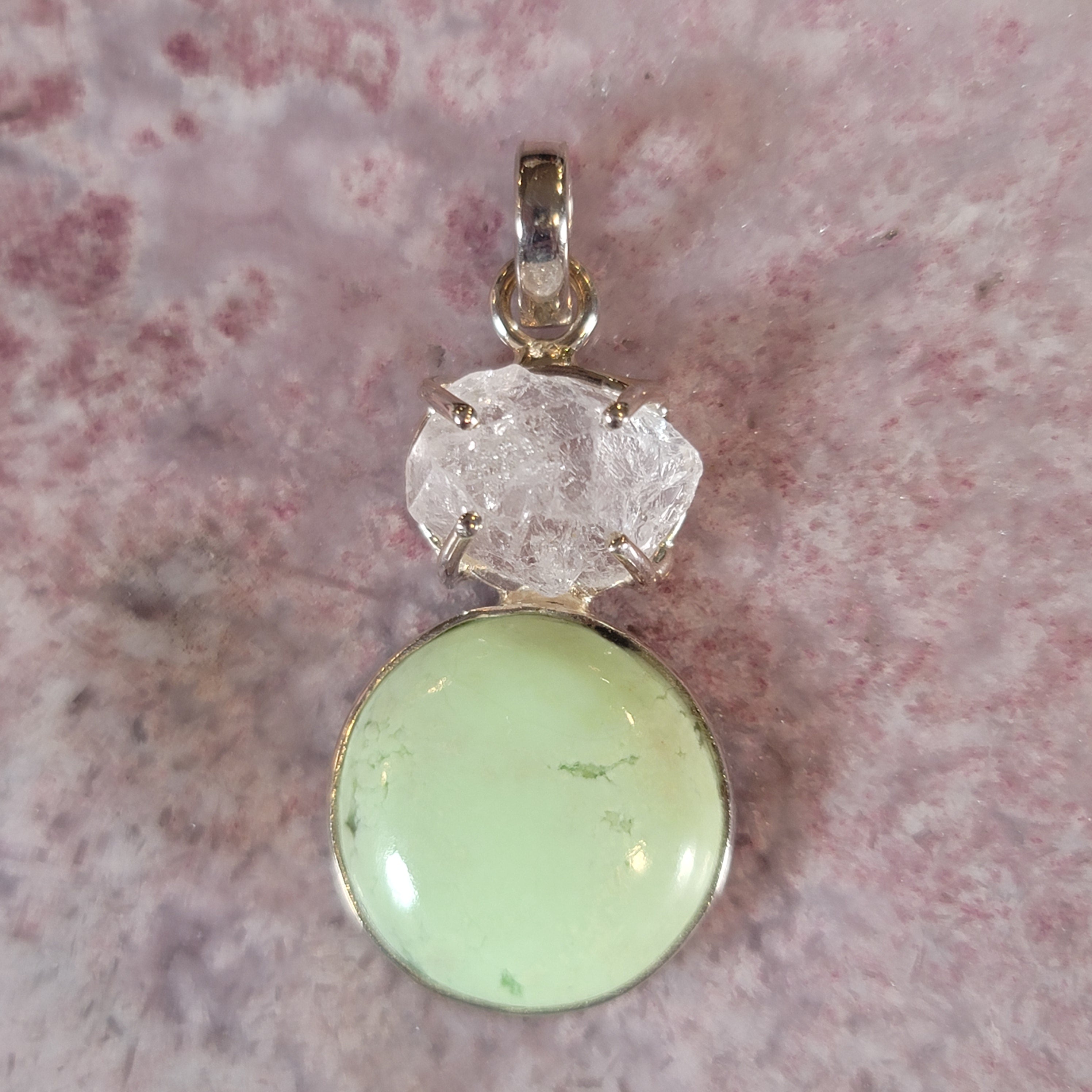 Lemon Chrysoprase Pendant .925 Silver for Compassion, Joy and Kindness