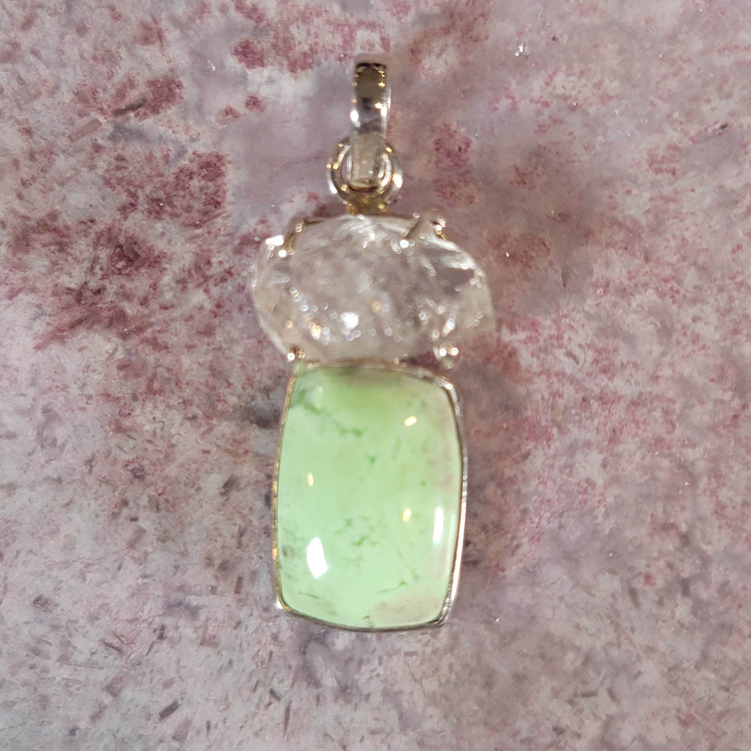 Lemon Chrysoprase Pendant .925 Silver for Compassion, Joy and Kindness