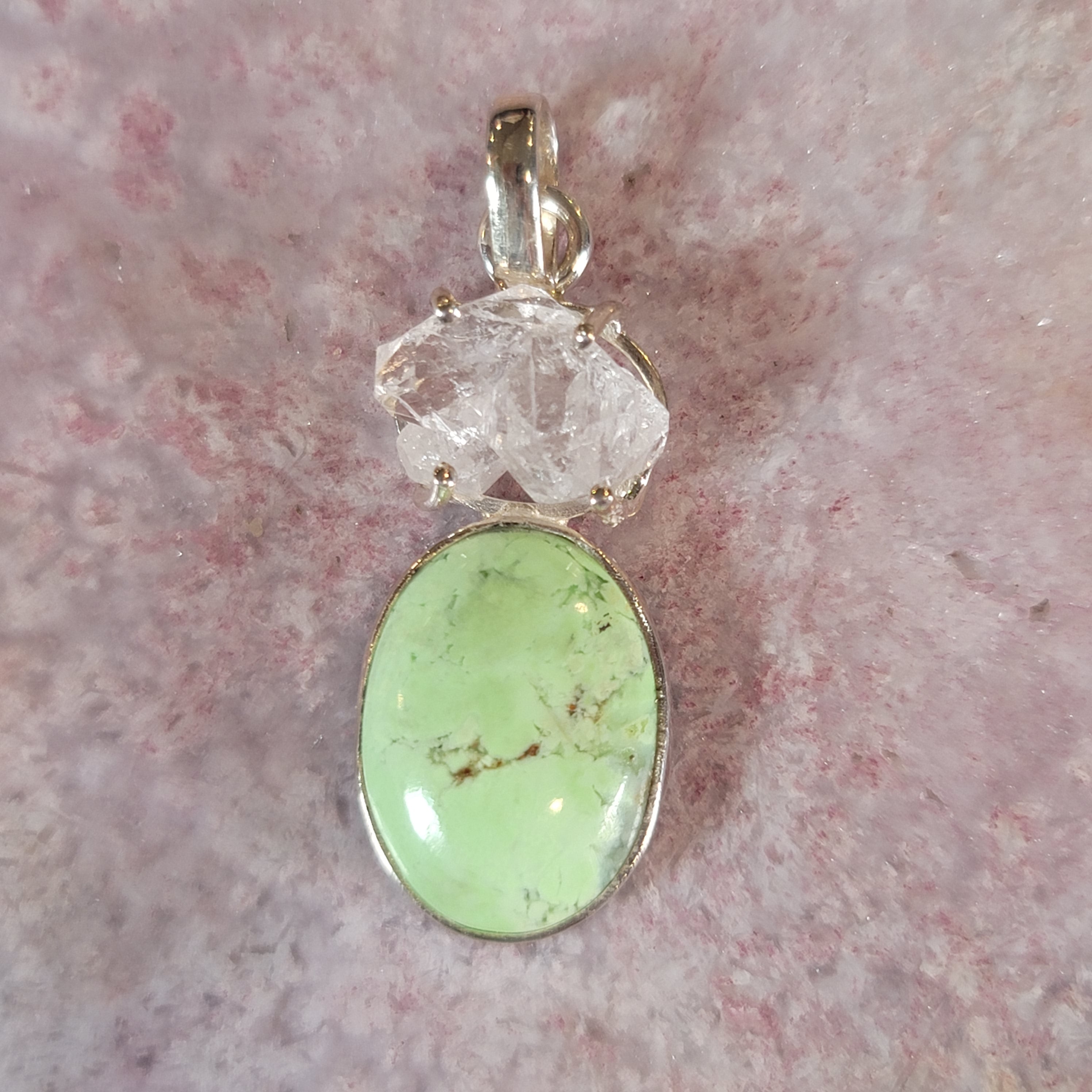 Lemon Chrysoprase Pendant .925 Silver for Compassion, Joy and Kindness