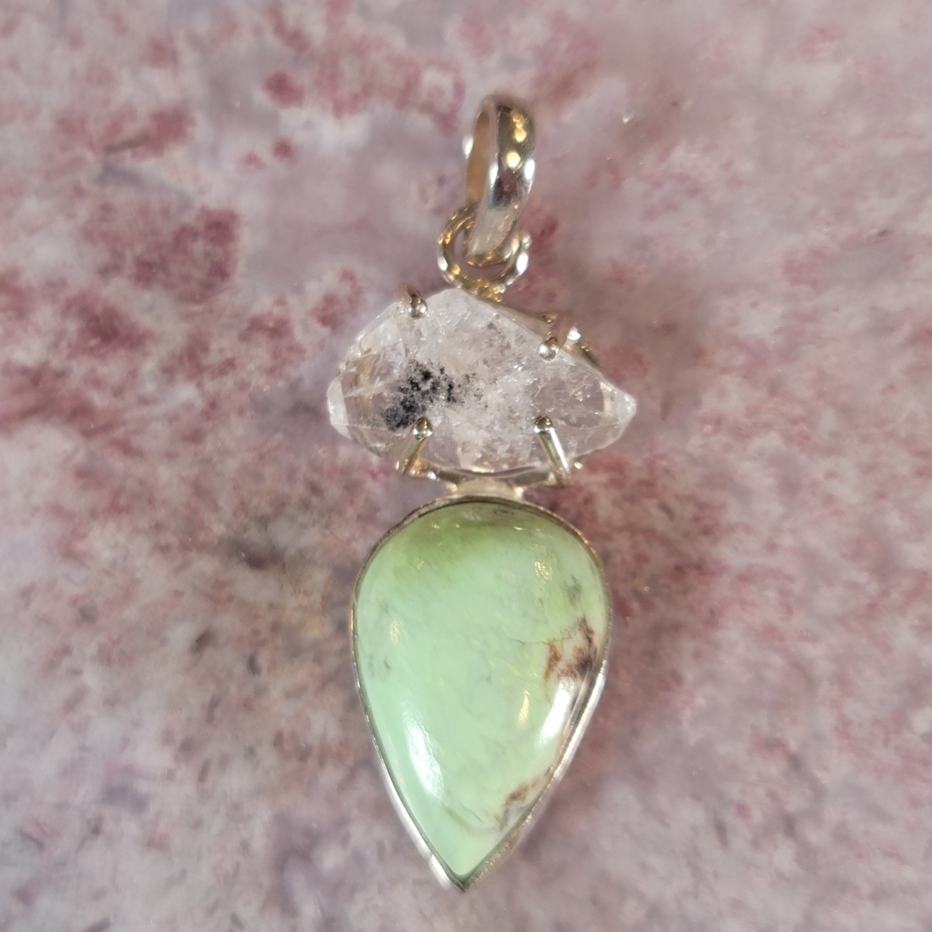 Lemon Chrysoprase Pendant .925 Silver for Compassion, Joy and Kindness