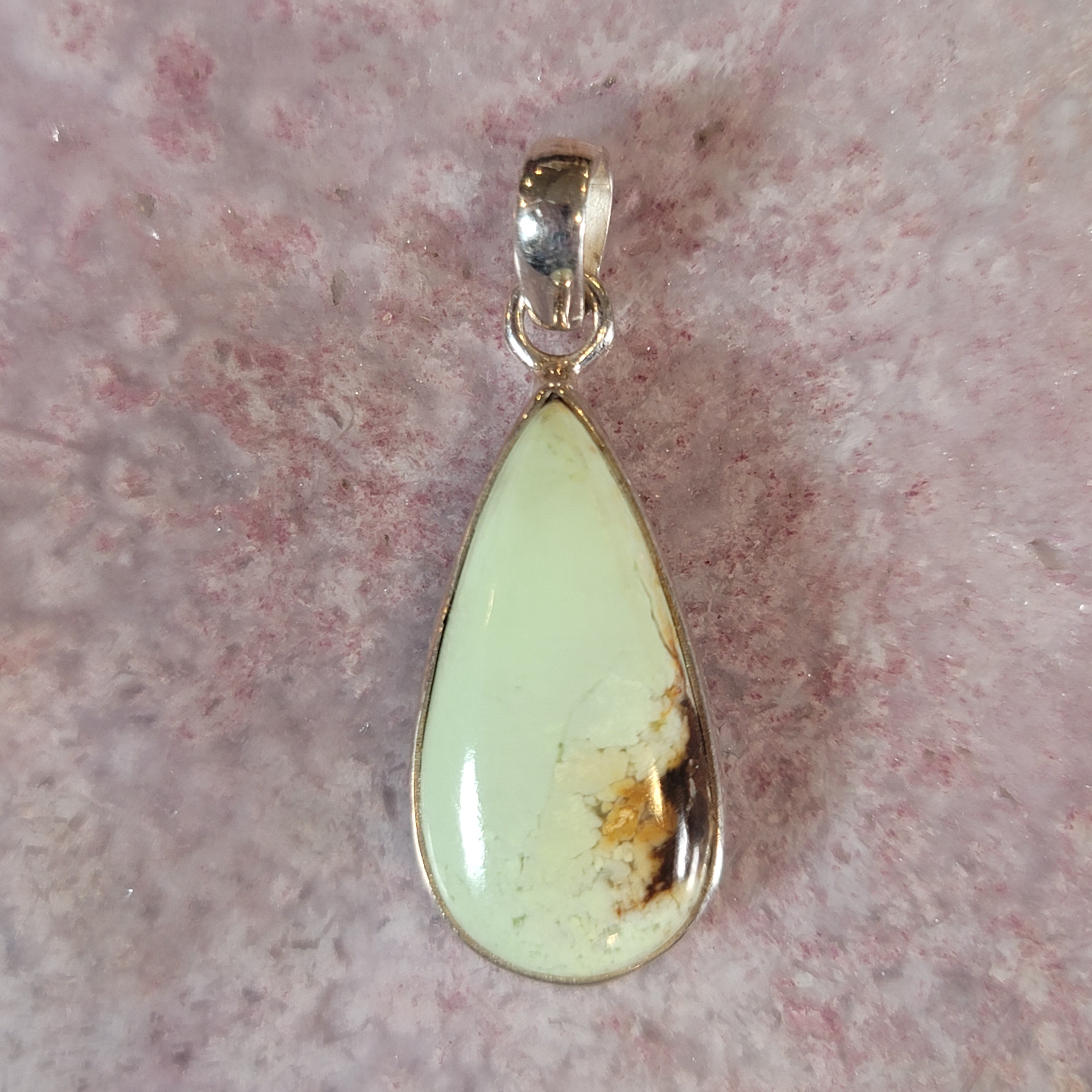 Lemon Chrysoprase Pendant .925 Silver for Compassion, Joy and Kindness