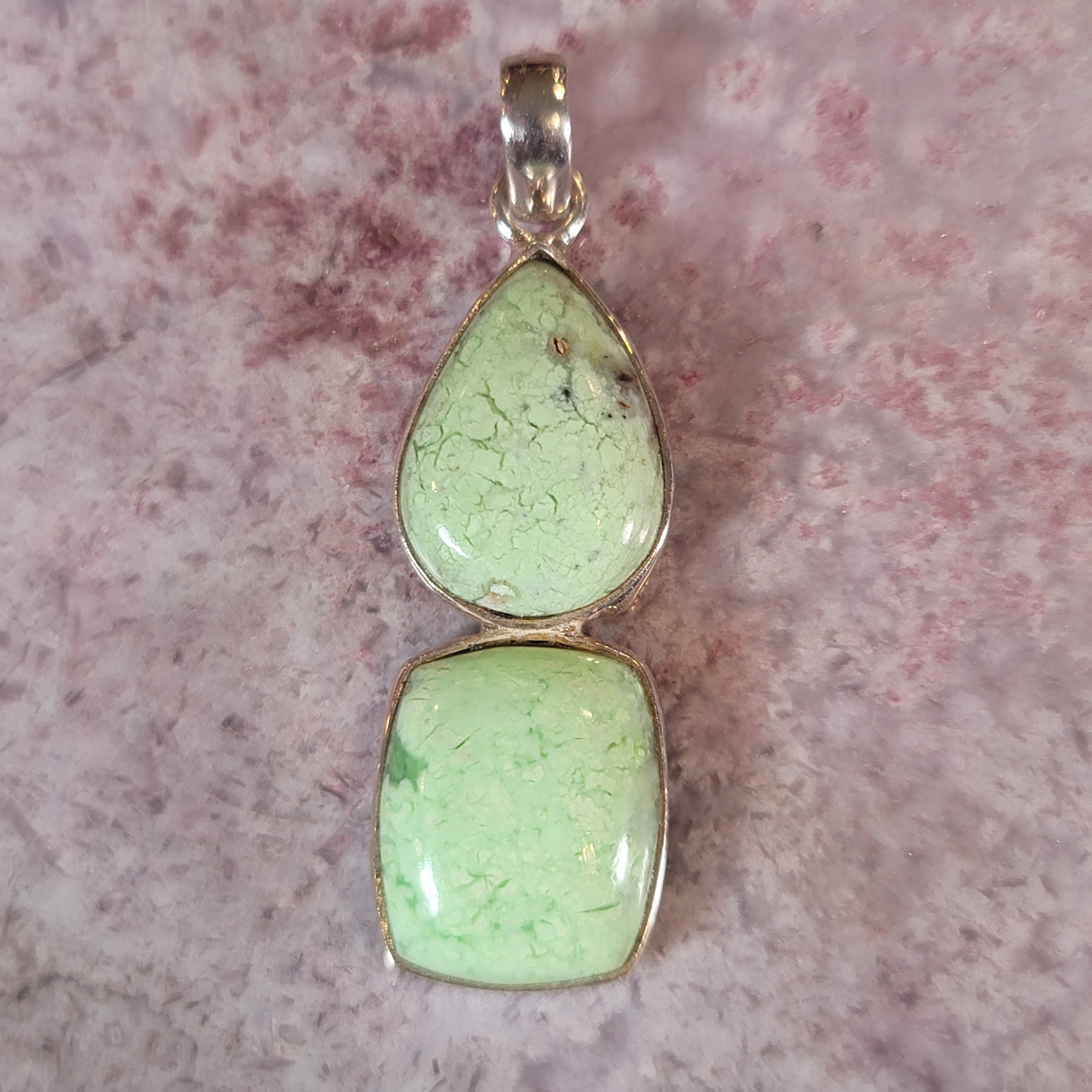 Lemon Chrysoprase Pendant .925 Silver for Compassion, Joy and Kindness