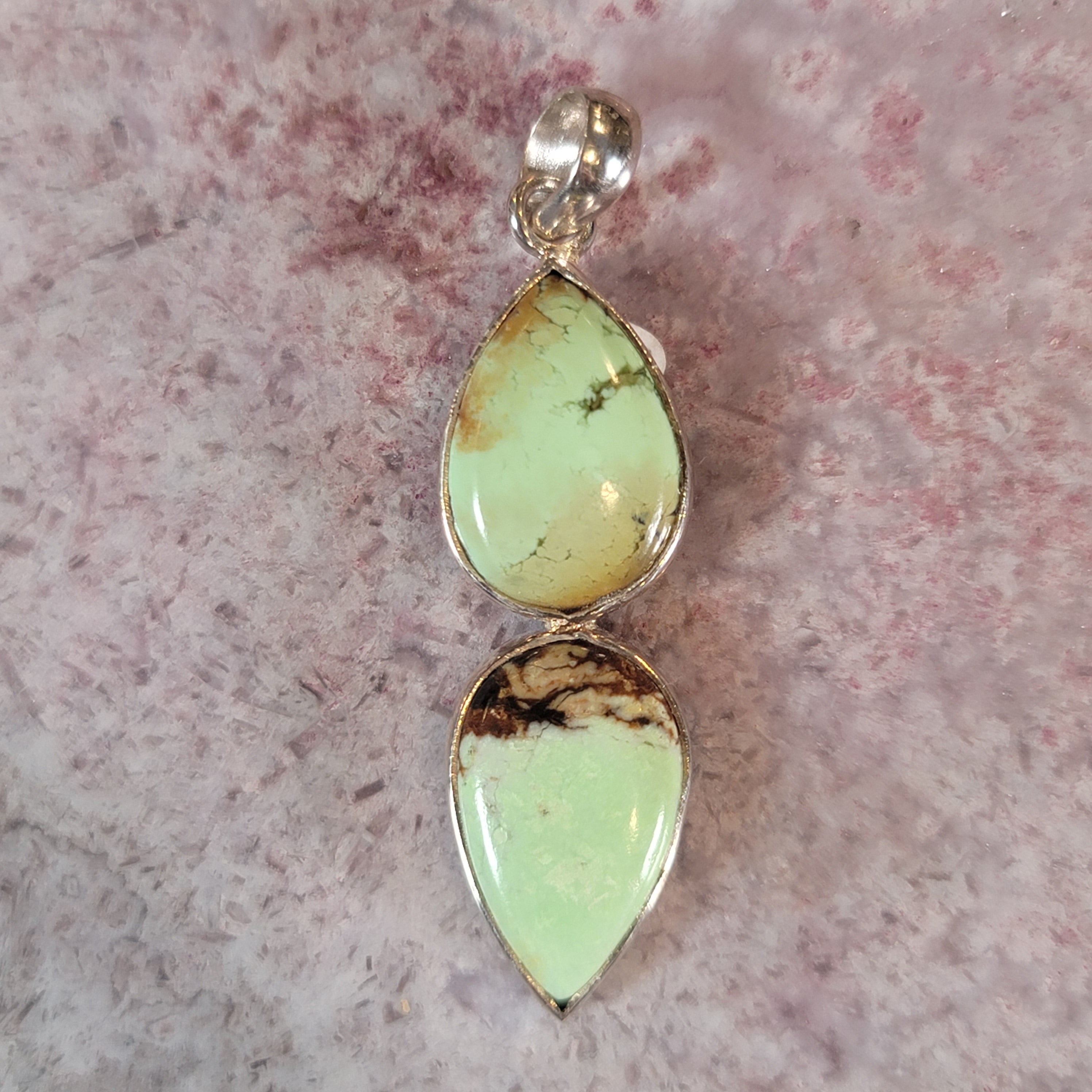 Lemon Chrysoprase Pendant .925 Silver for Compassion, Joy and Kindness