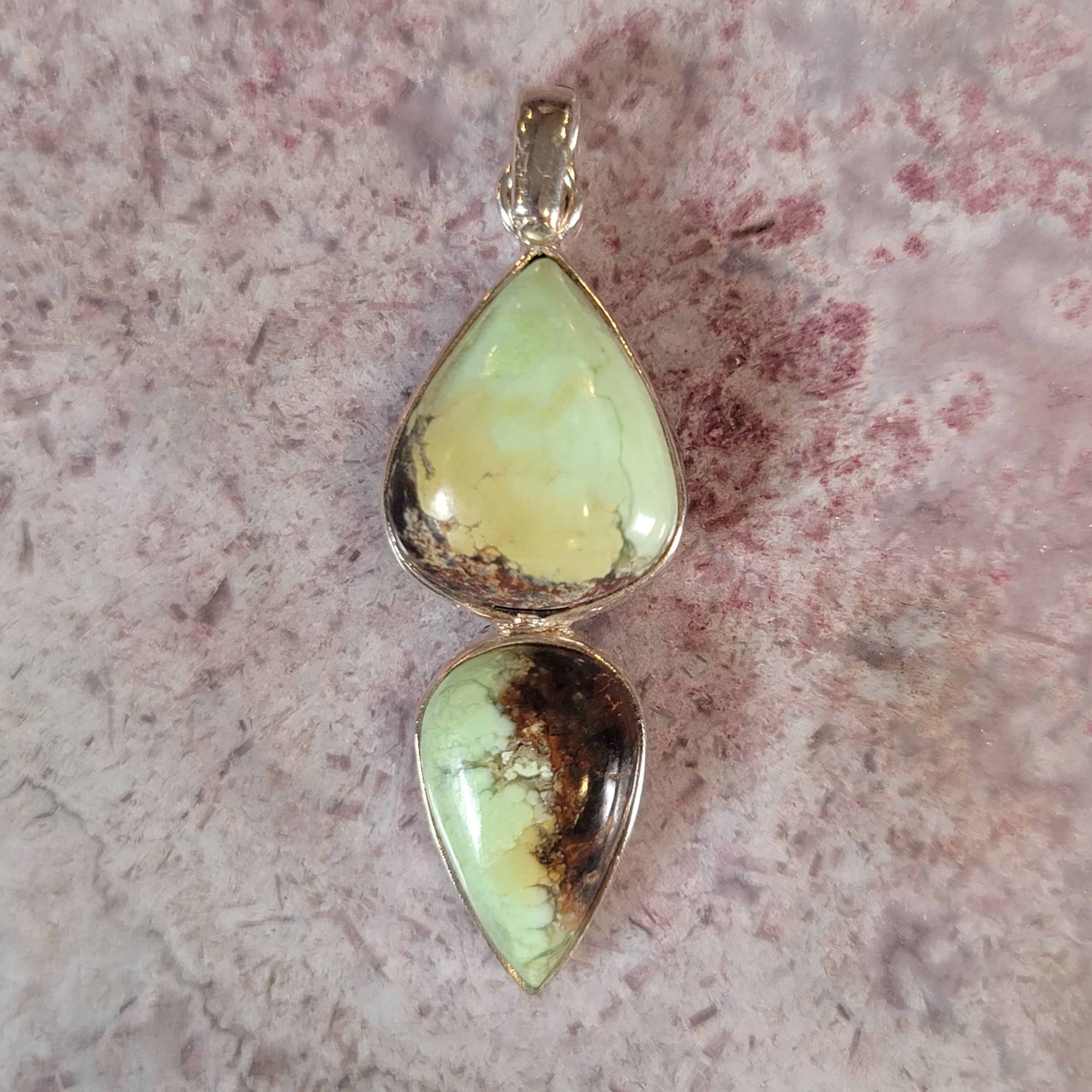 Lemon Chrysoprase Pendant .925 Silver for Compassion, Joy and Kindness